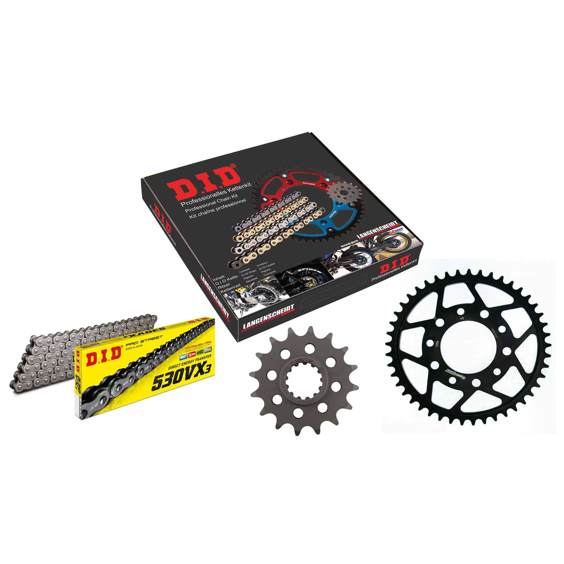 D.I.D. kit chaîne 530VX3 rivet X 16/45/110 pour VFR 750 F 1988-1989