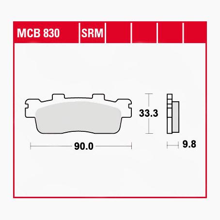 TRW Lucas Bremsbeläge organisch MCB830 90x33,3x9,8mm - Motorradteile & Ersatzteile - Bremsen