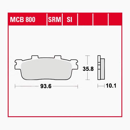 TRW Lucas Bremsbeläge Sintermetall Scooter MCB800SRM 93,6x25,8x10,1mm - Motorradteile & Ersatzteile - Bremsen