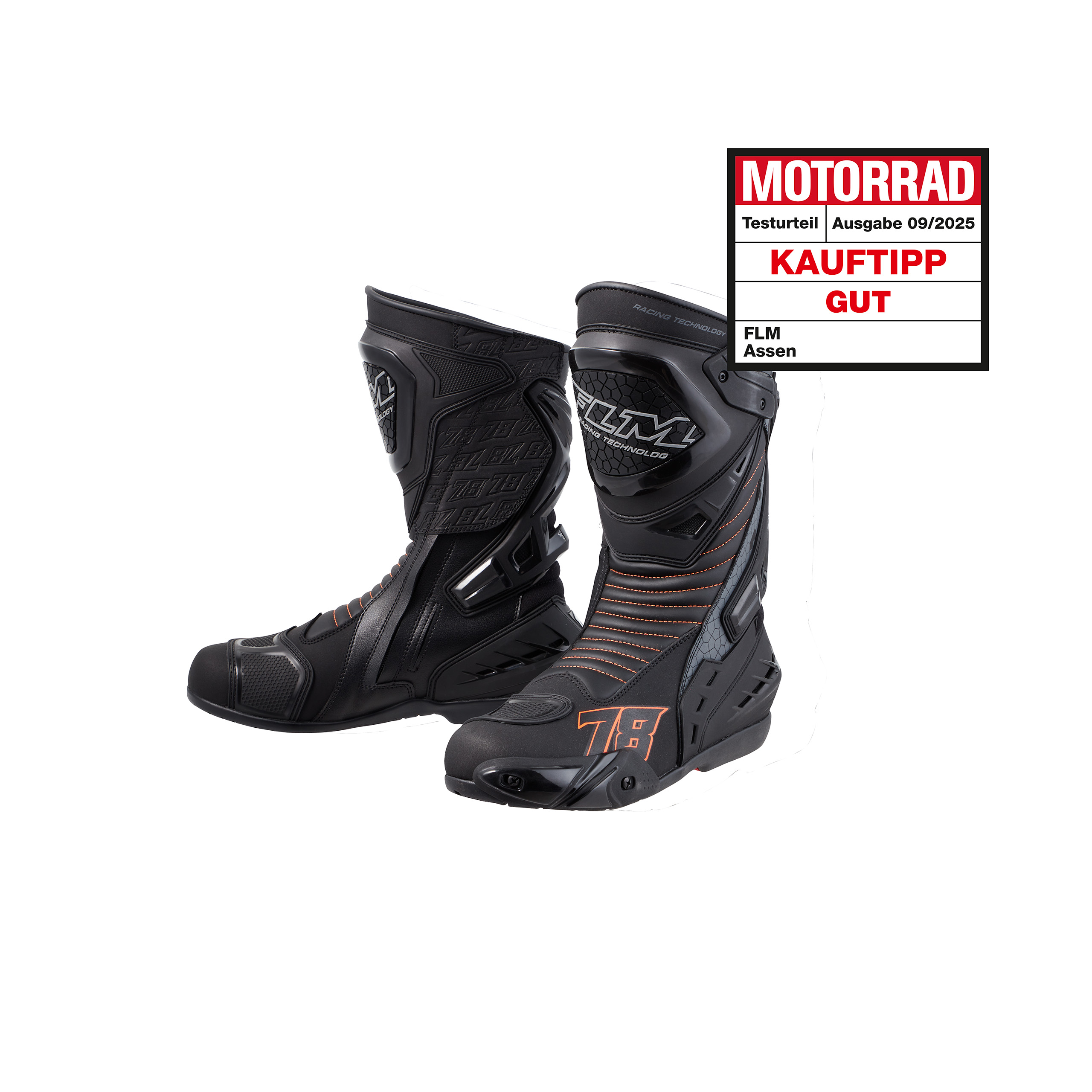 FLM Assen bottes moto longues noir