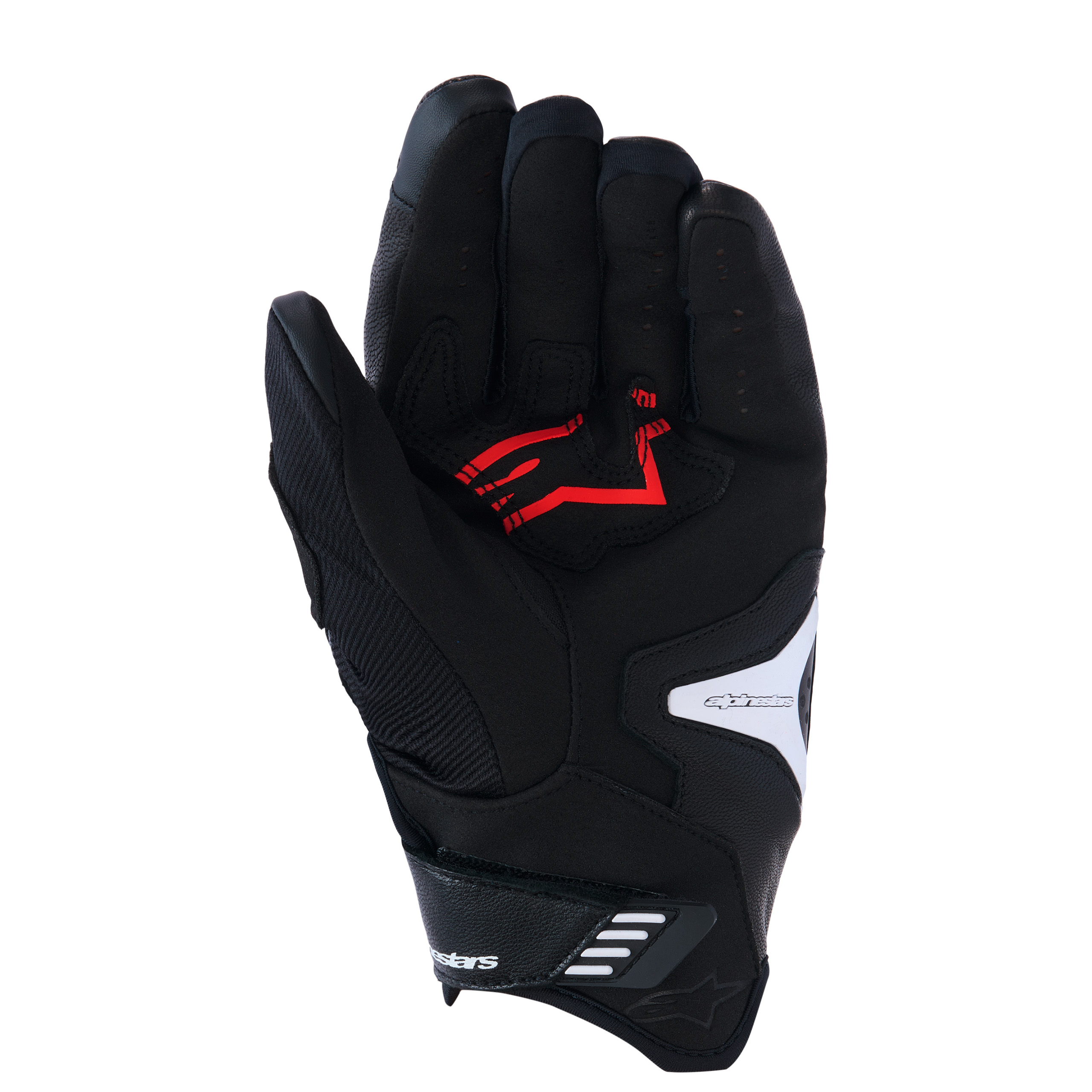 Alpinestars-SP-R Pro Sporthandschuh kurz schwarz/weiß/leuchtrot-0001716007137