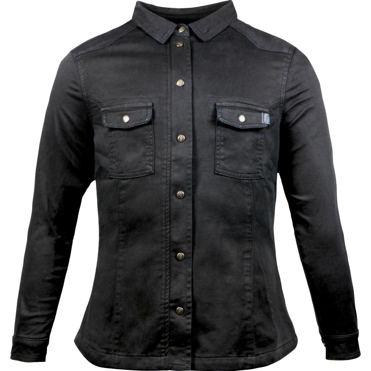 John Doe-Damen Motoshirt Hemd schwarz XS-2013821999001107