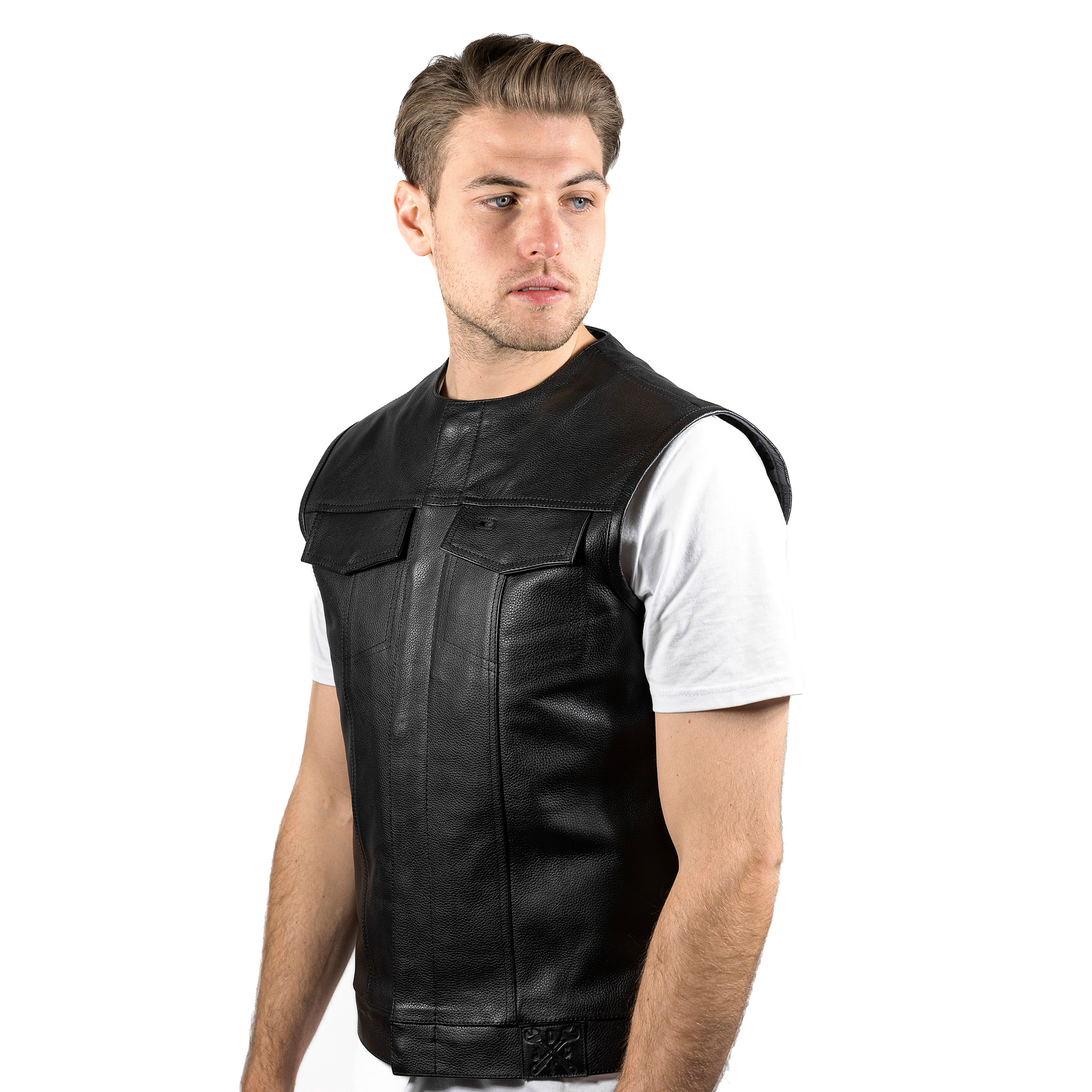 John Doe-MC Outlaw Lederweste schwarz S-0000469003001008