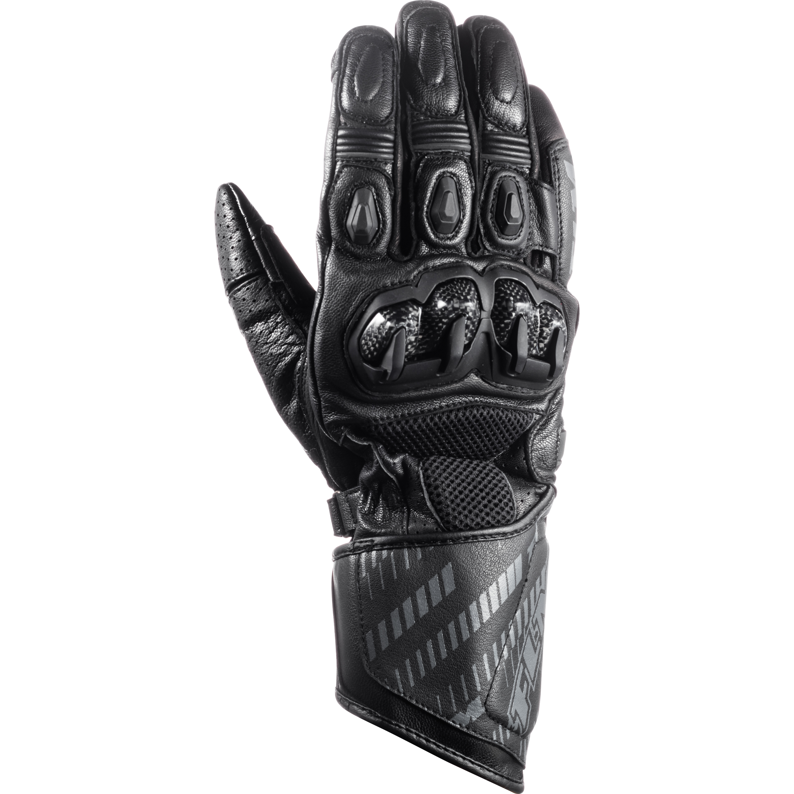 FLM Traction Air Lederhandschuh lang schwarz 9,5 - Motorradbekleidung - Motorradhandschuhe
