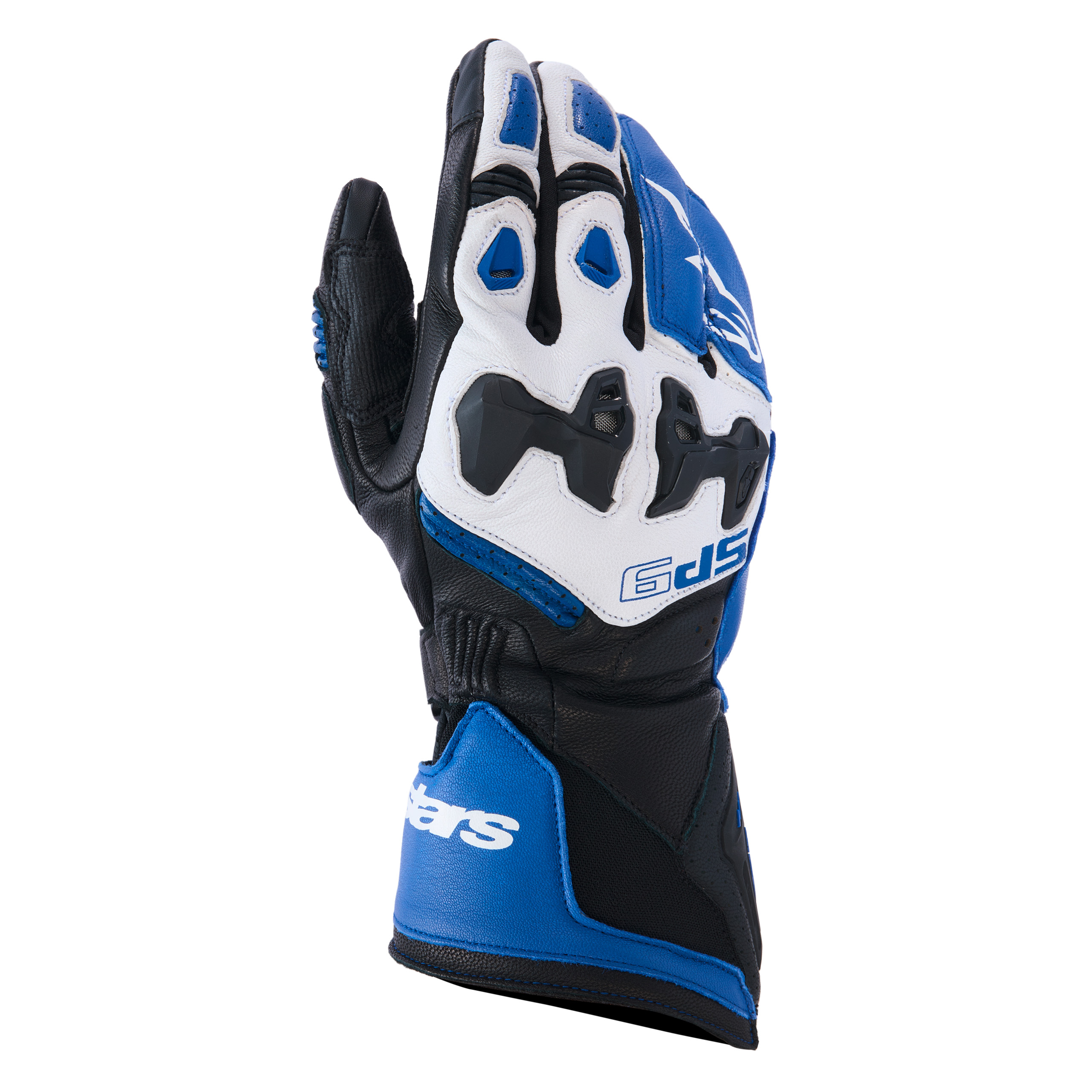 Alpinestars SP-9 Sporthandschuh lang leuchtblau/navy/weiß 3XL - Motorradbekleidung - Motorradbekleidung Herren