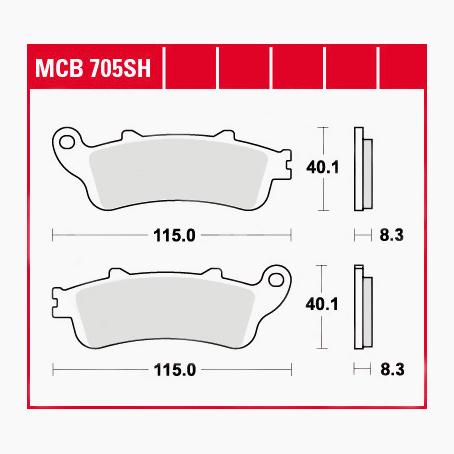 TRW Lucas Bremsbeläge Sintermetall Street MCB705SH 115x40,1x8,3mm - Motorradteile & Ersatzteile - Bremsen