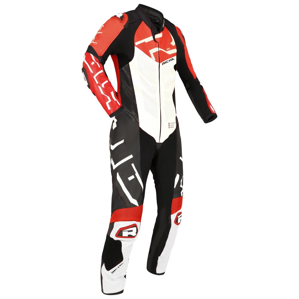 Richa-Stradale GP Lederkombi 1-tlg. weiß/fluo rot 52-0001835999141307