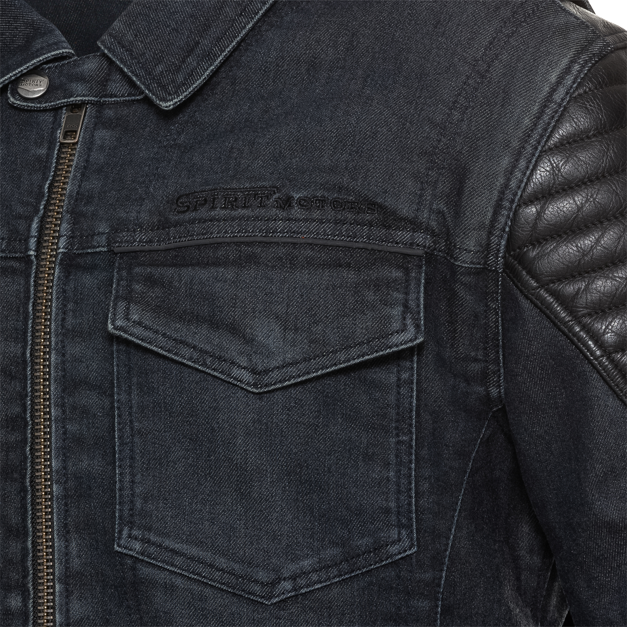 Spirit Motors-Leder-/Textiljacke 1.0 schwarz/blau-1005811999006