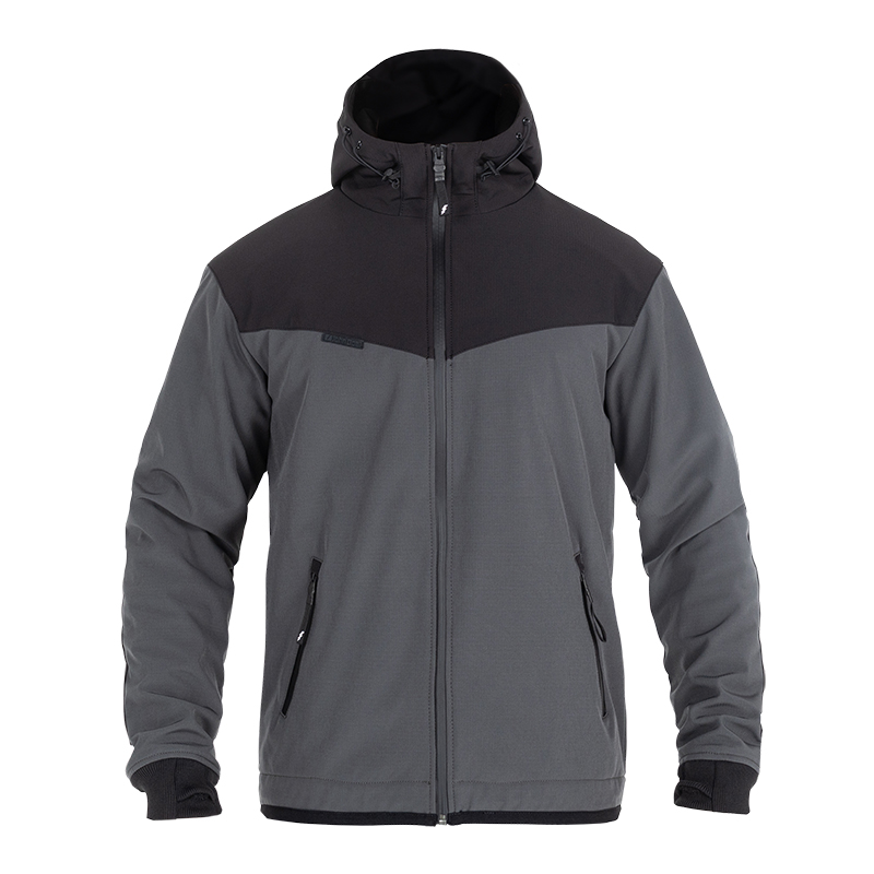 John Doe-XTM Softshell Rip-Stop Hoodie V3 grau/schwarz XXL-0001678005058012