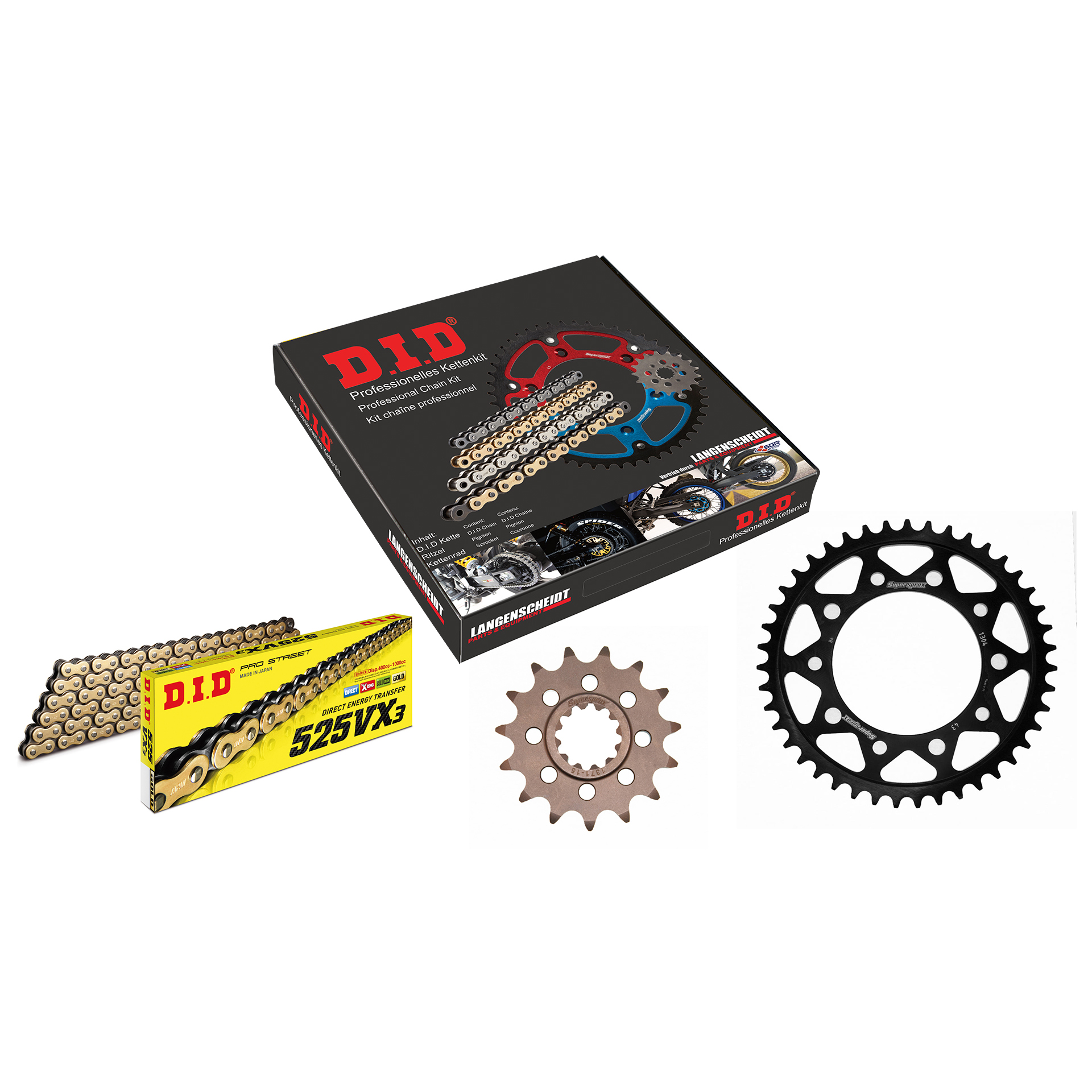 D.I.D. Kettenkit 525VX3(G&B) Niet X 15/43/108 für CBR 600 F 97-98 - Motorradteile & Ersatzteile - Kraftübertragung