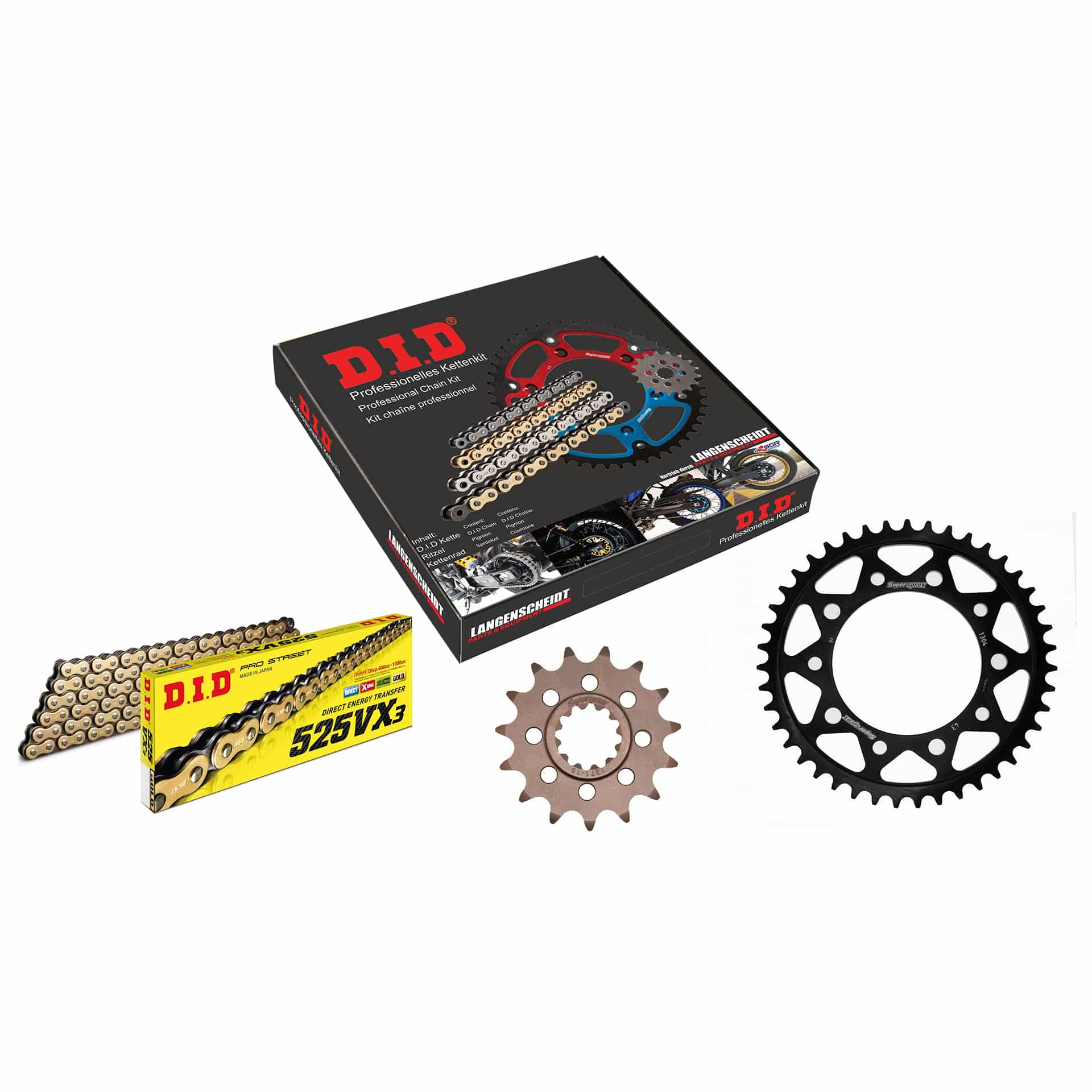 D.I.D. Kettenkit 525VX3(G&B) rivet X 15/43/108 for CBR 600 F 97-98