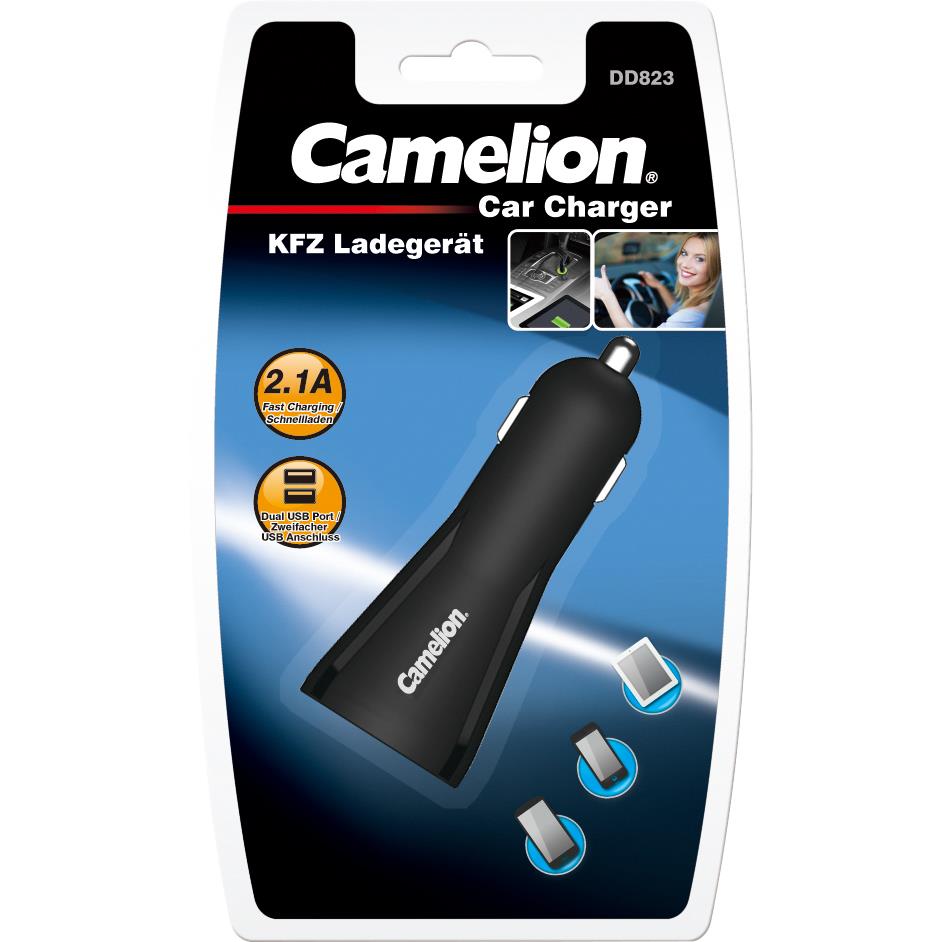 Camelion-Duales USB KFZ-Ladegerät Adapter für ZIG-Steckdosen-5692291024005165