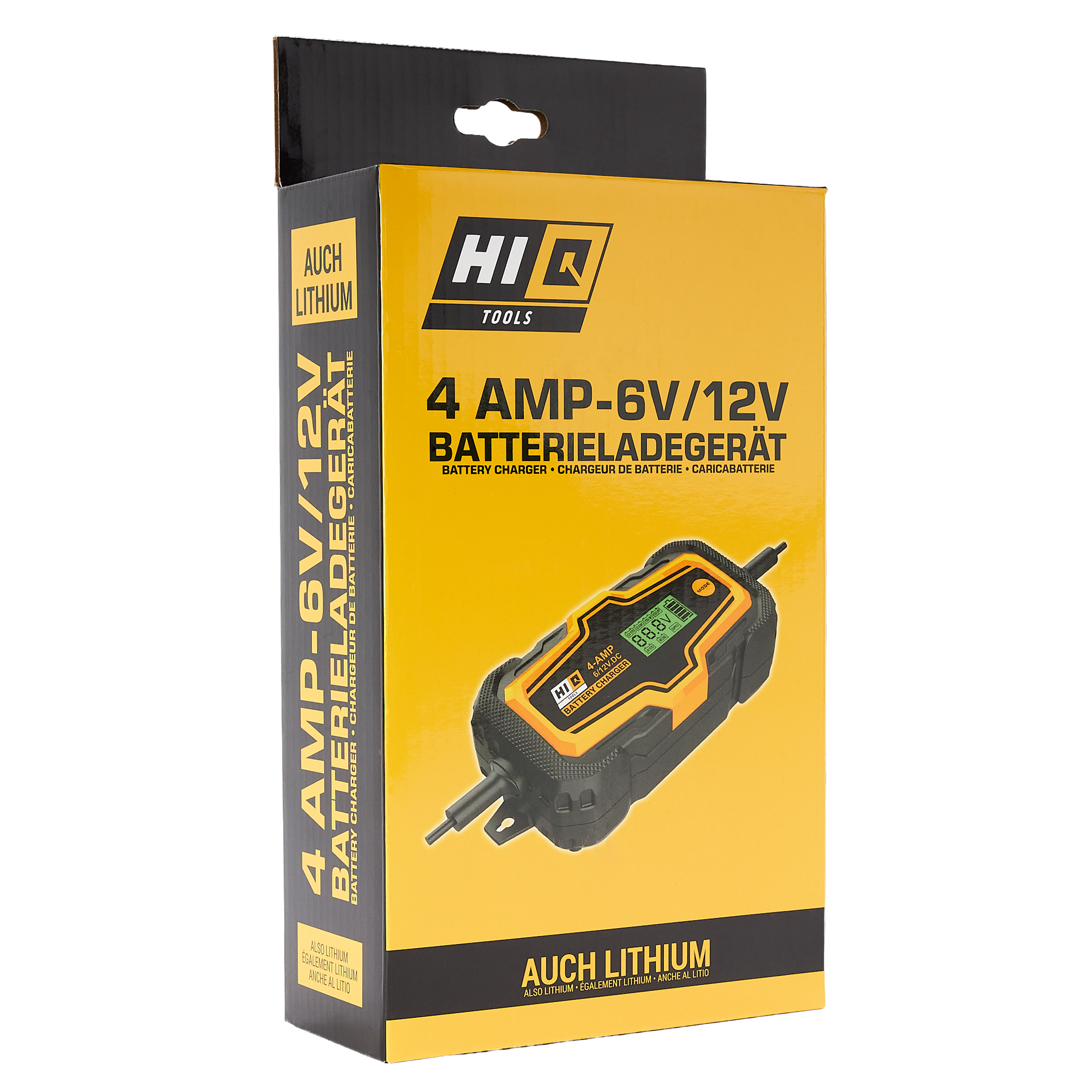 Hi-Q Tools cargador de batería también litio 6/12 voltios, 4 amperios