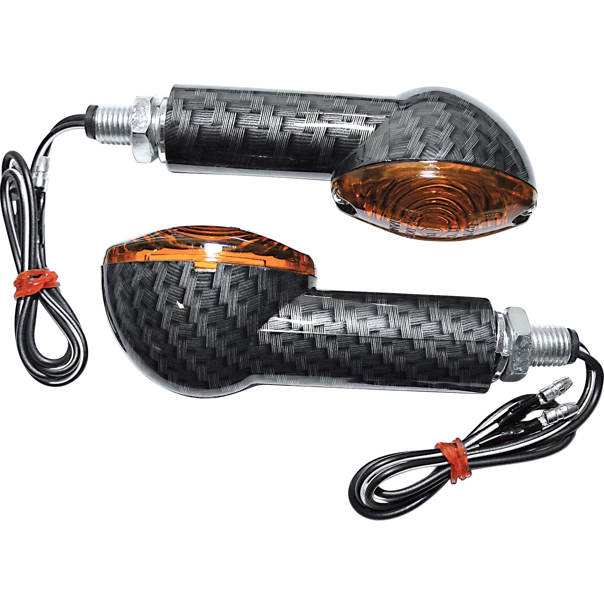 Shin Yo-Blinkerpaar Cateye 12V/H21 M10 lang carbonlook getöntes Glas-5539501021002193