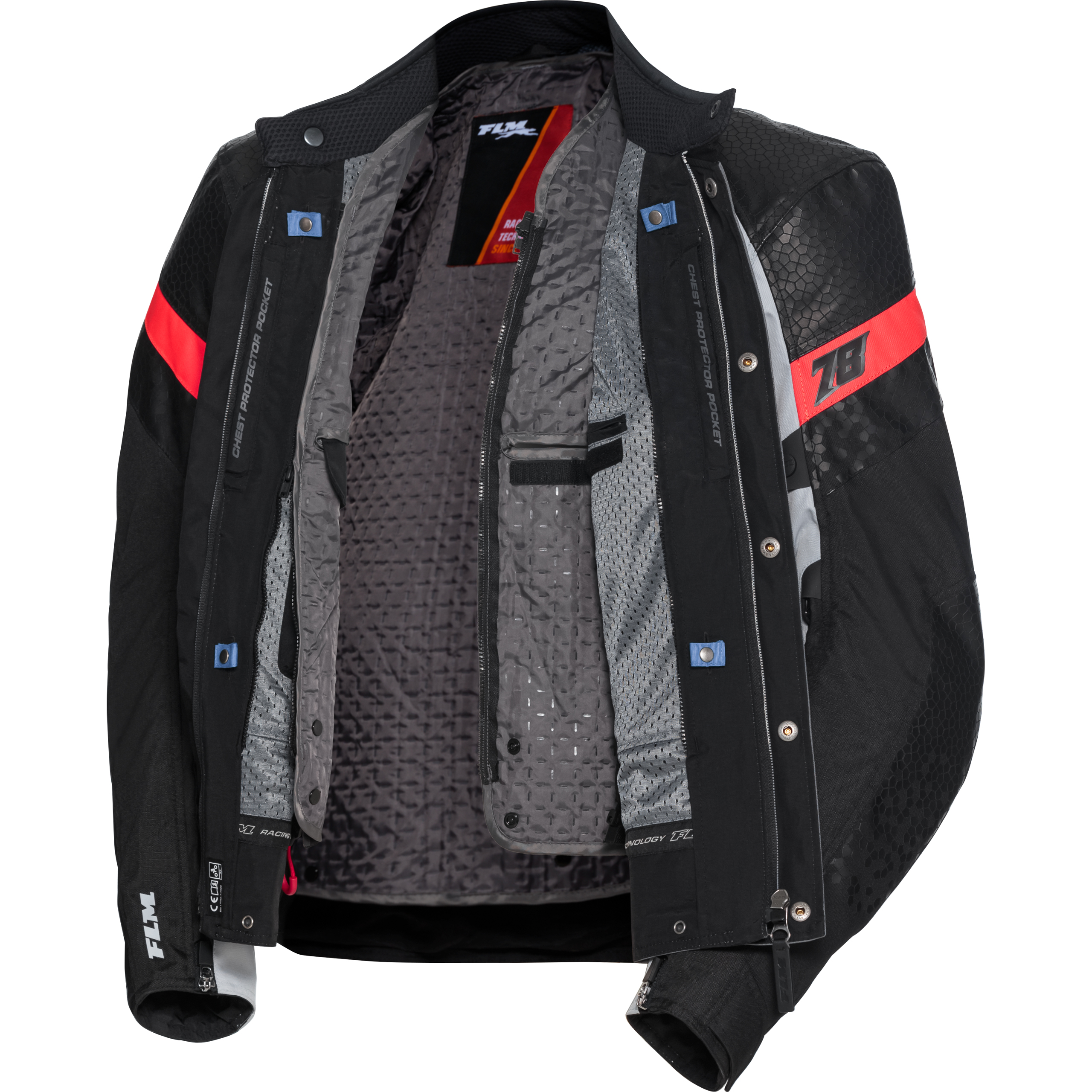 FLM-Fuel WP Textiljacke grau/rot XXL-2019291999002012