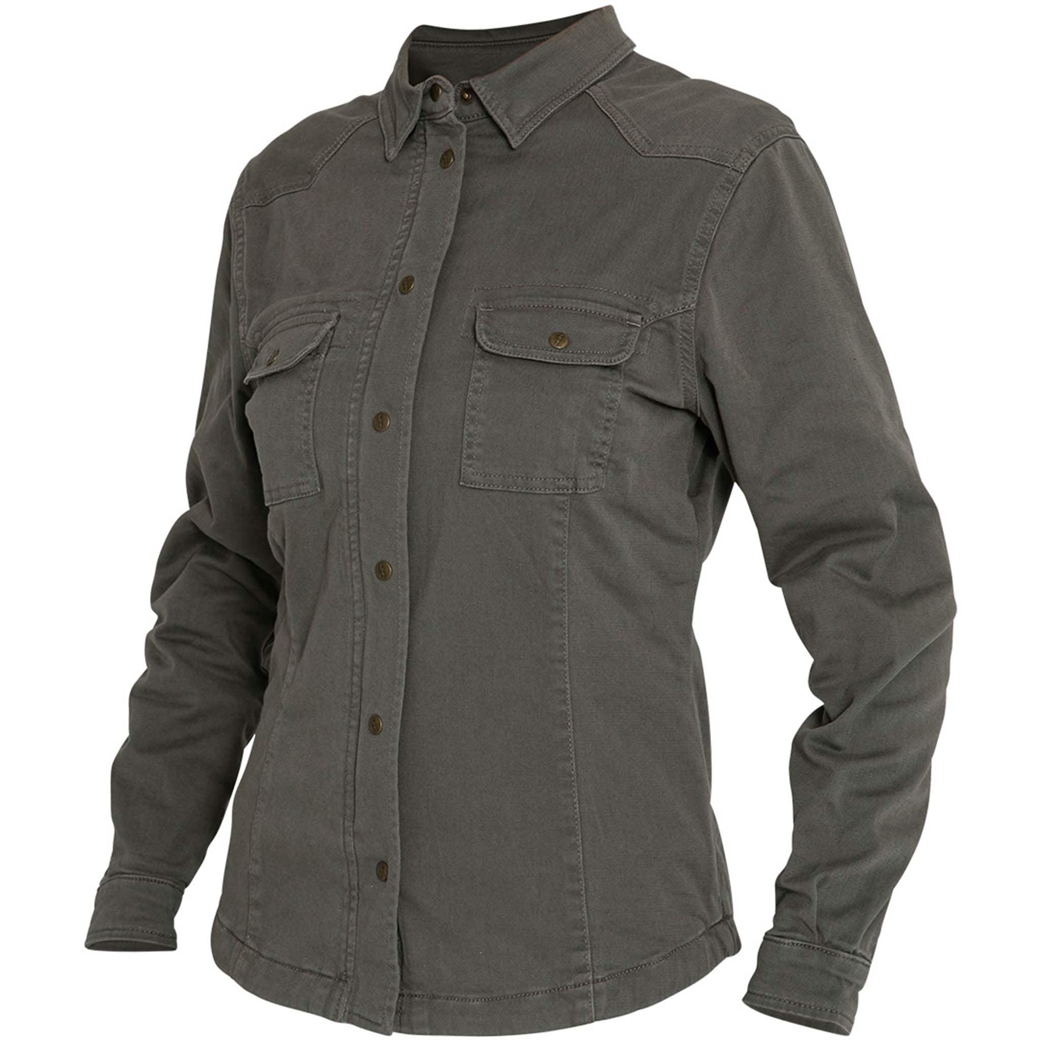 John Doe-Damen Motoshirt Hemd olive-2013821999026
