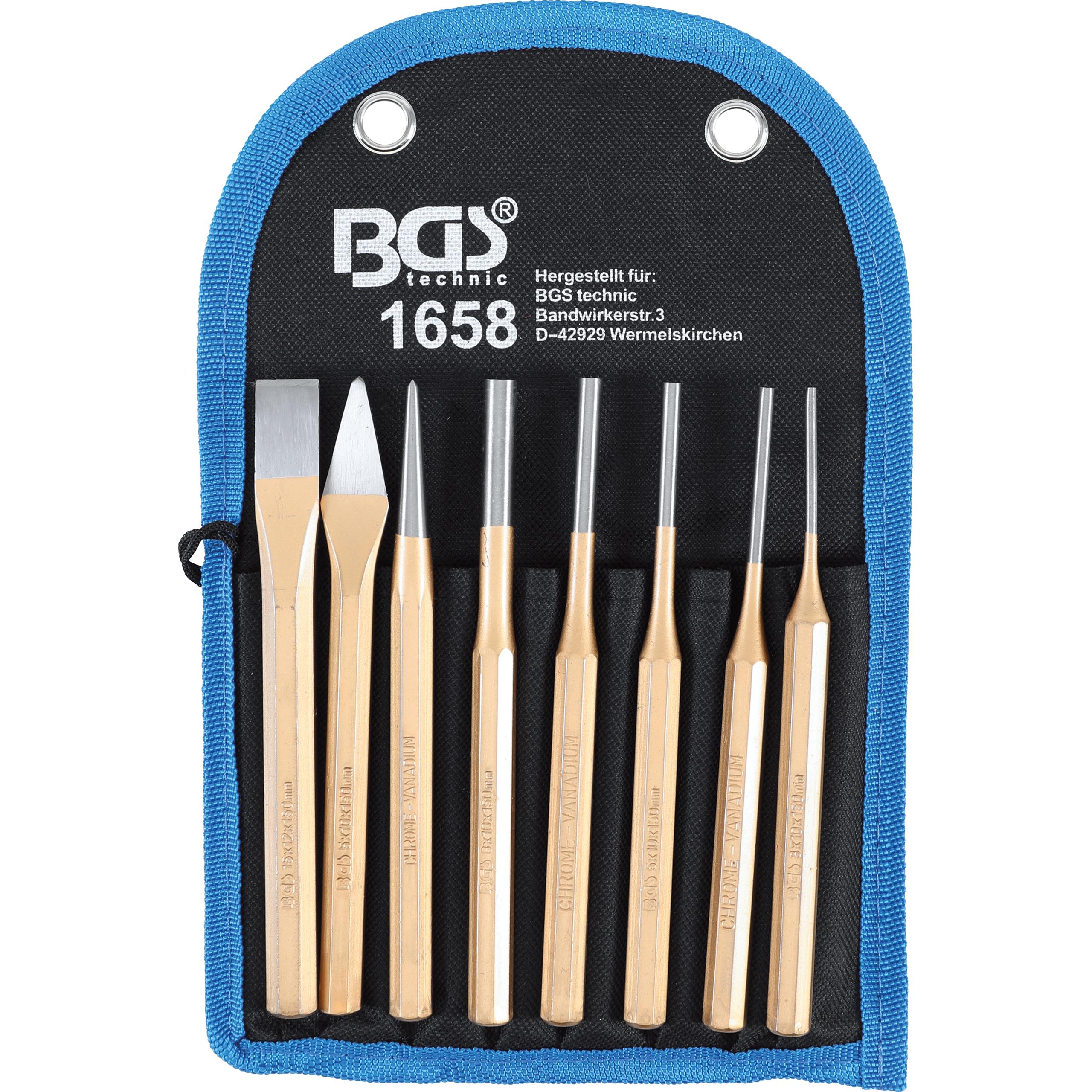 BGS Splintentreiber/Meißel/Körner-Satz 150 mm 8-teilig - Motorradzubehör - Werkzeuge