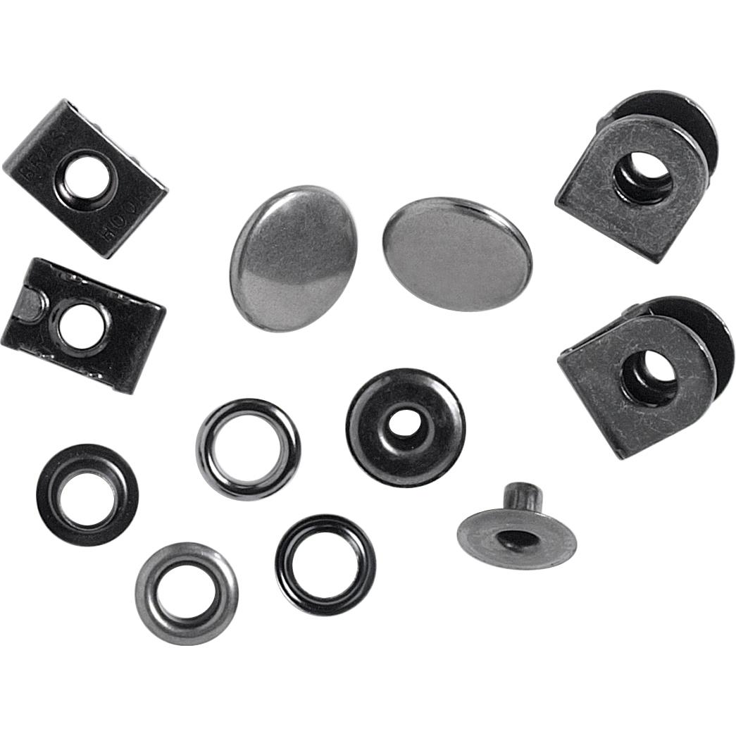 POLO Hosenhaken und -ösen, Metall, 2er Set matt-silber Universal - Motorradbekleidung - Zubehör & Accessoires