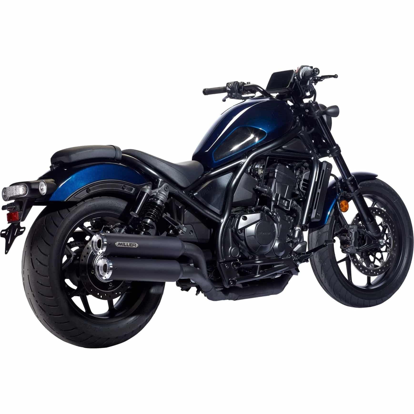 Miller Exhaust Auspuff Standard schwarz/poliert Paar für CMX 1100 Rebel 21-