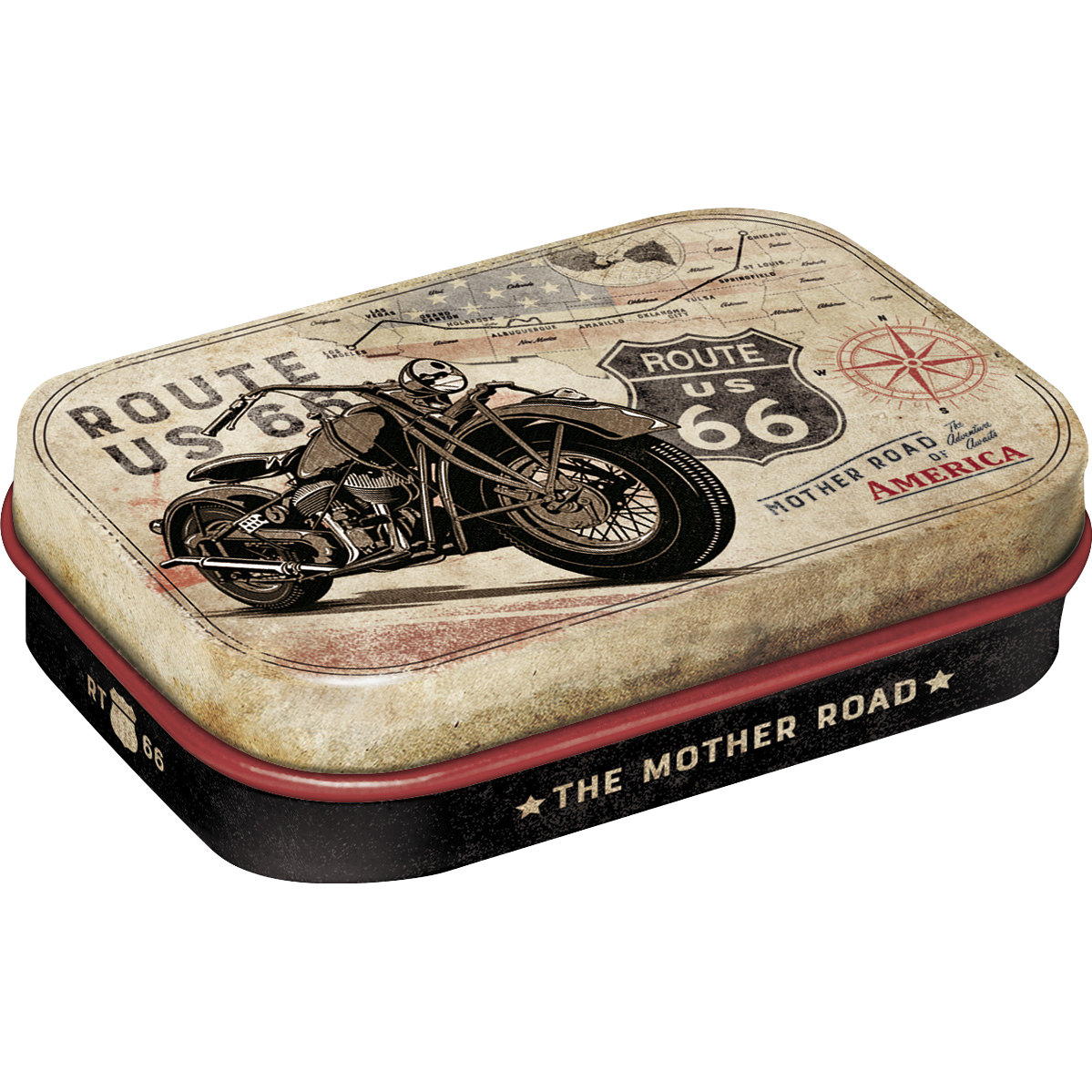 Nostalgic-Art Pillendose Route 66 "Bike Map" - Motorradzubehör - Geschenkideen