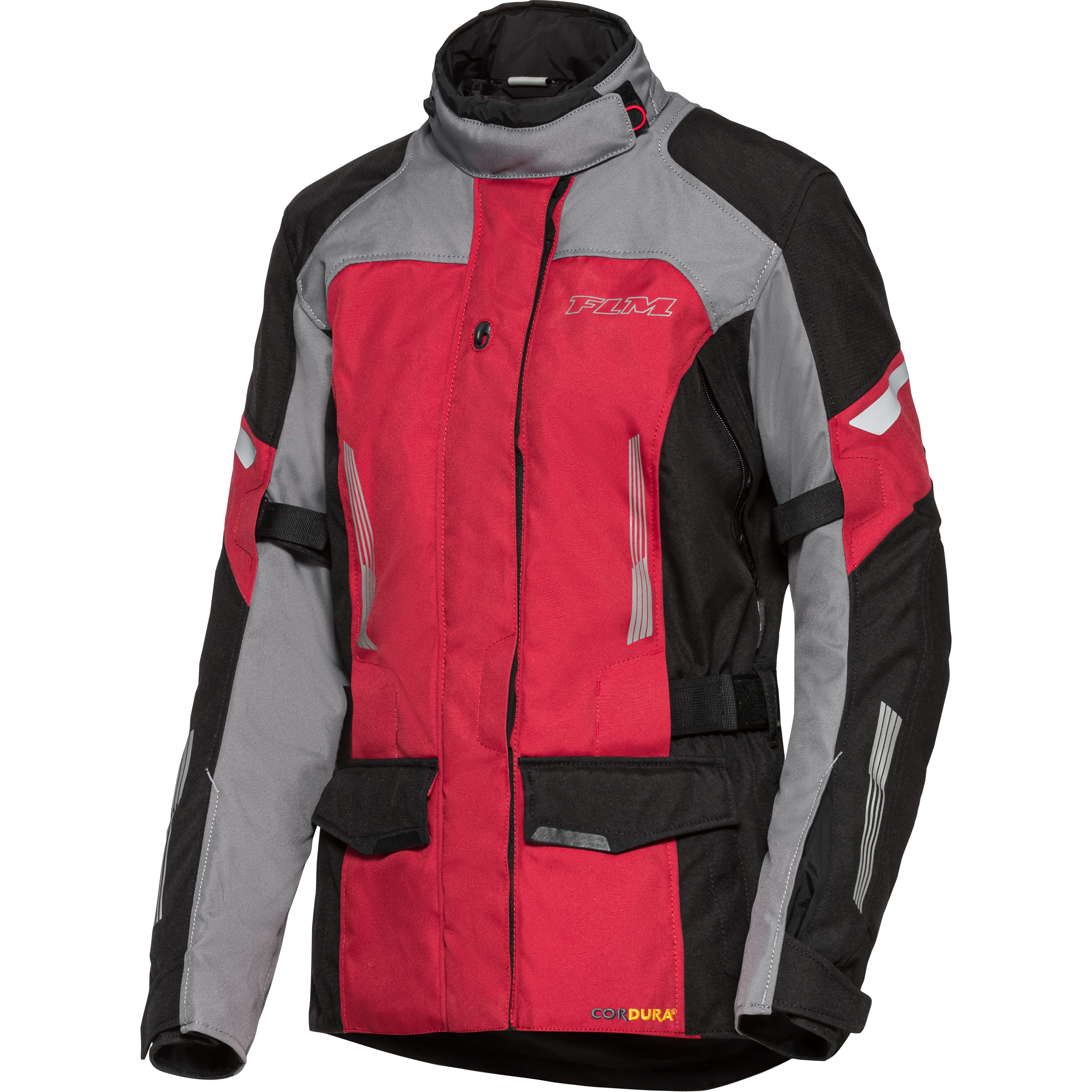FLM Damen Touren Textiljacke 3.0 schwarz/grau/rot S - Motorradbekleidung - Touring Motorradbekleidung