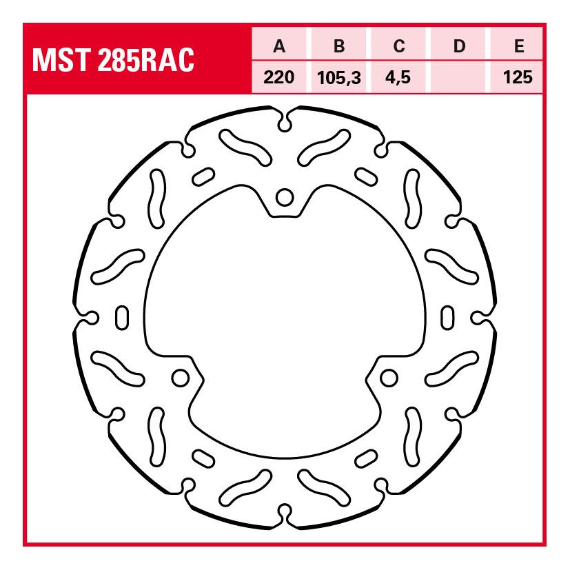 TRW Lucas Bremsscheibe RAC starr MST285RAC 220/105,3/125/4,5mm - Motorradteile & Ersatzteile - Bremsen
