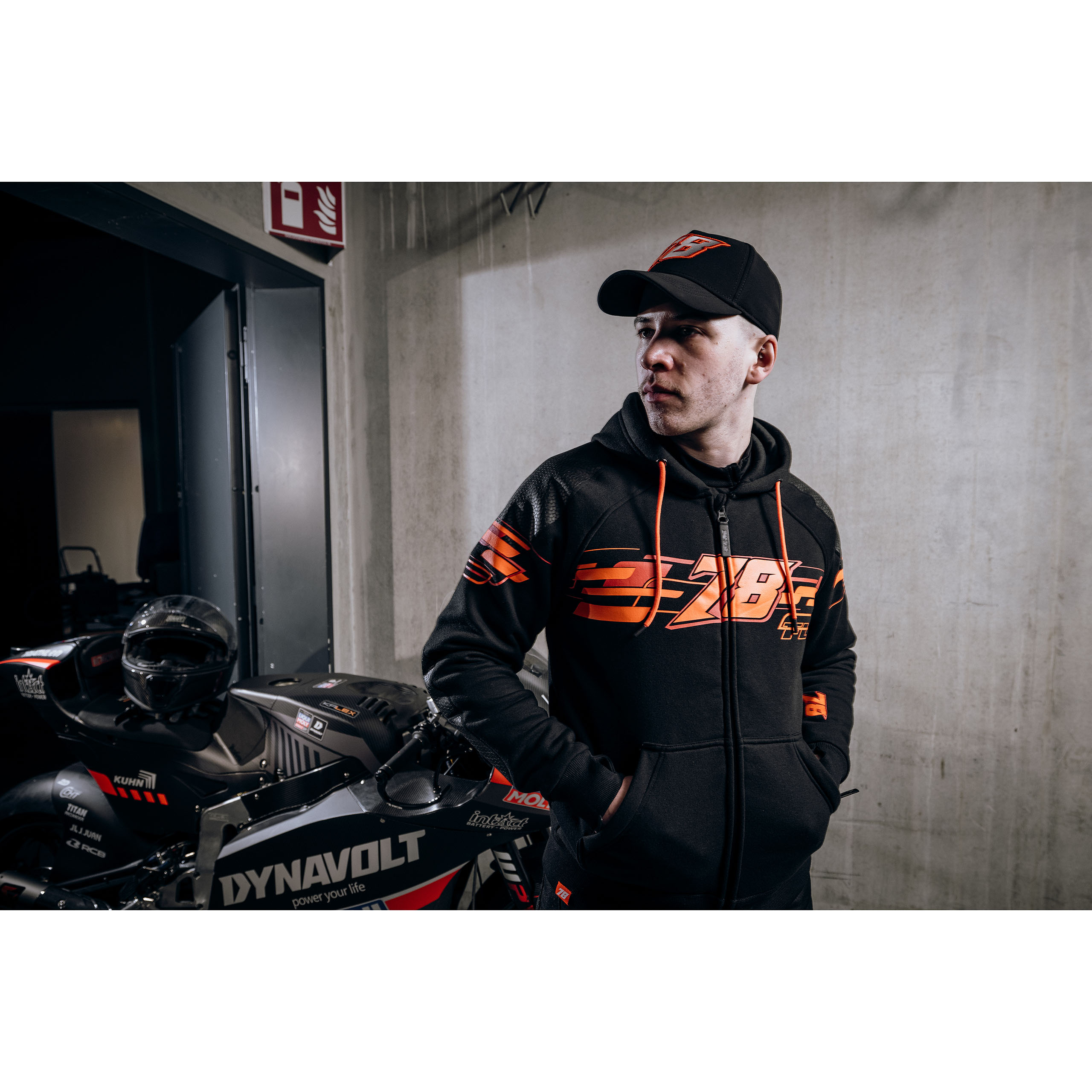 FLM-Drift Sport Hoodie mit Protektoren schwarz/rot XS-2016641999044007