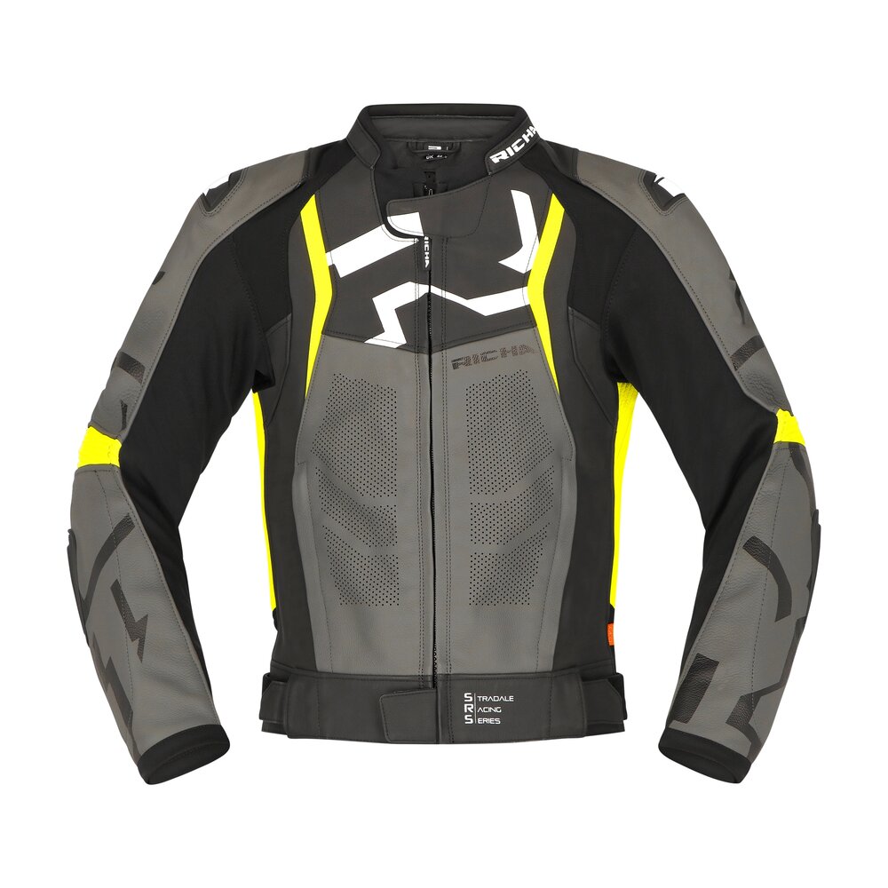 Richa-Stradale Lederjacke gelb/grau 56-0001831002065309