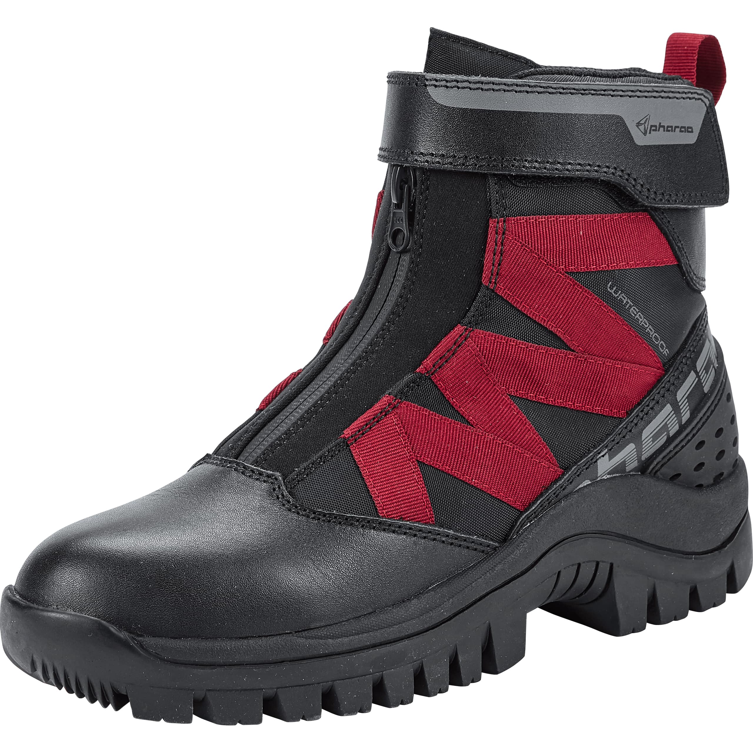 Pharao-Siljan WP Damen Motorradschnürstiefel kurz schwarz-3007561999001
