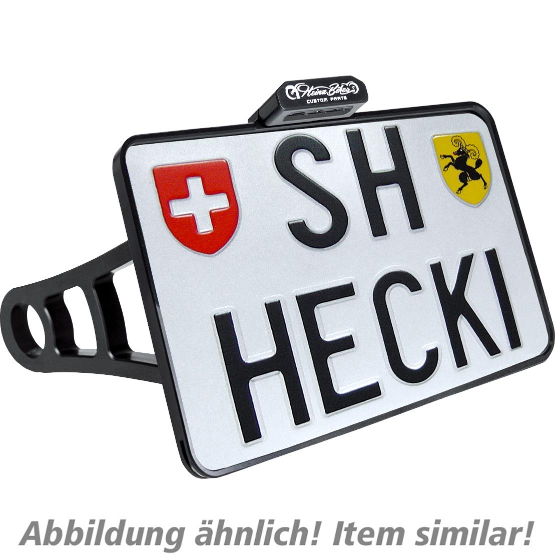 HeinzBikes seitlicher Kennzeichenhalter CH 180mm HBSKZ-FX-CH-C chrom - Motorradteile & Ersatzteile - Anbauteile