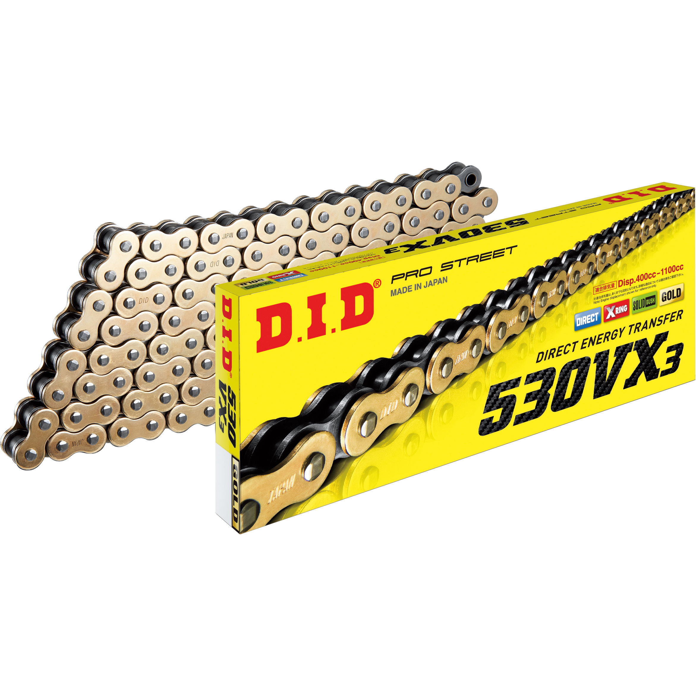 D.I.D. Supersprox-Kettenkit Stealth 530VX3(G&B) Niet X 16/43/114 gold für Yama-5751001265011210