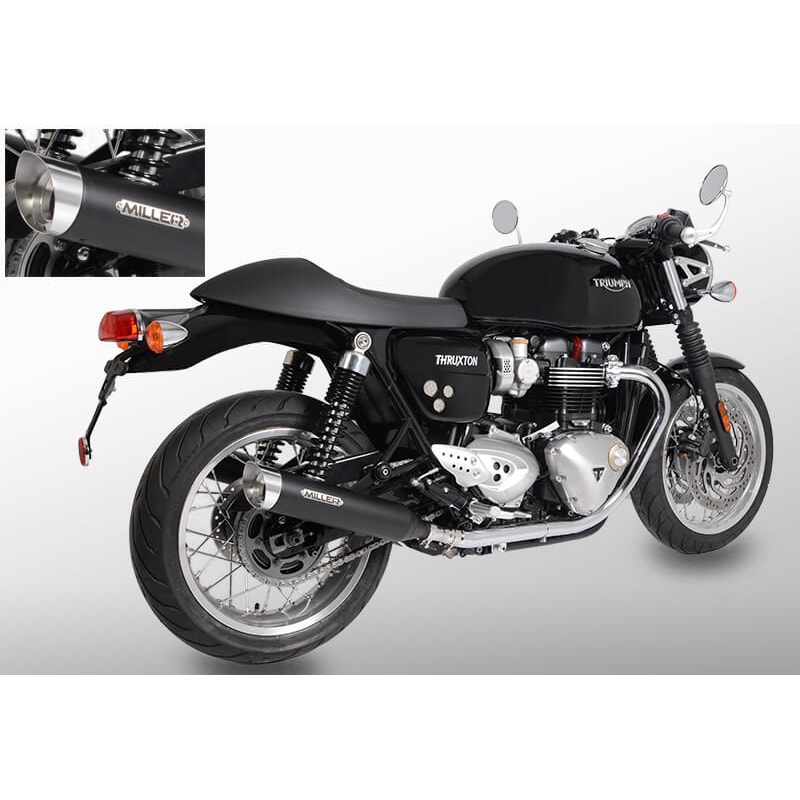 Miller Exhaust Auspuff SlashCut nero/lucidato per Thruxton R 2016-2020