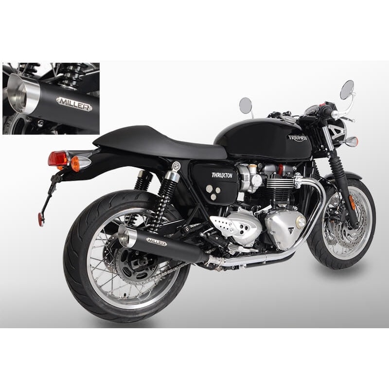 Miller Exhaust Auspuff SlashCut noir/poli pour Thruxton R 2016-2020