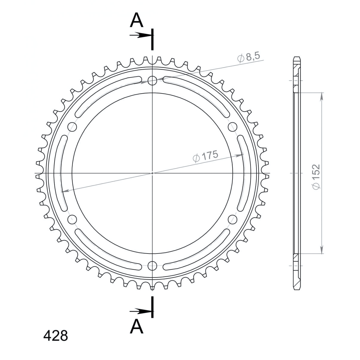 D.I.D.-Kettenkit 428D Clip S 14/53/132 für WR 125 R/X 2009-2015-5742881265011010