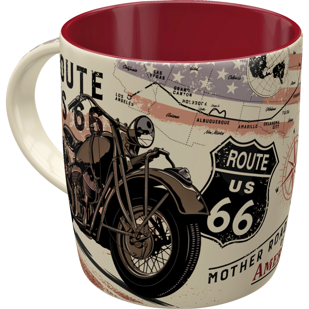 Nostalgic-Art-Tasse "Set - Route 66 Bike Map" 330 ml-5741061207030110
