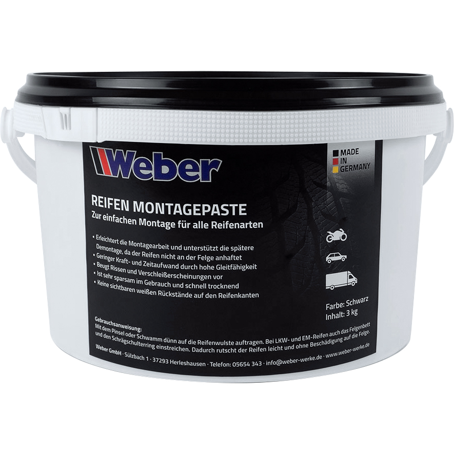 Weber Reifen Montagepaste schwarz 3 kg - Motorradzubehör - Werkstattzubehör