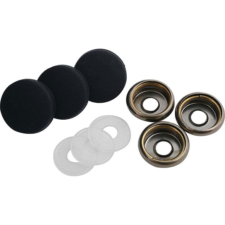 POLO-3x Gummierter Oberknopf (klein) schwarz-3203781999001