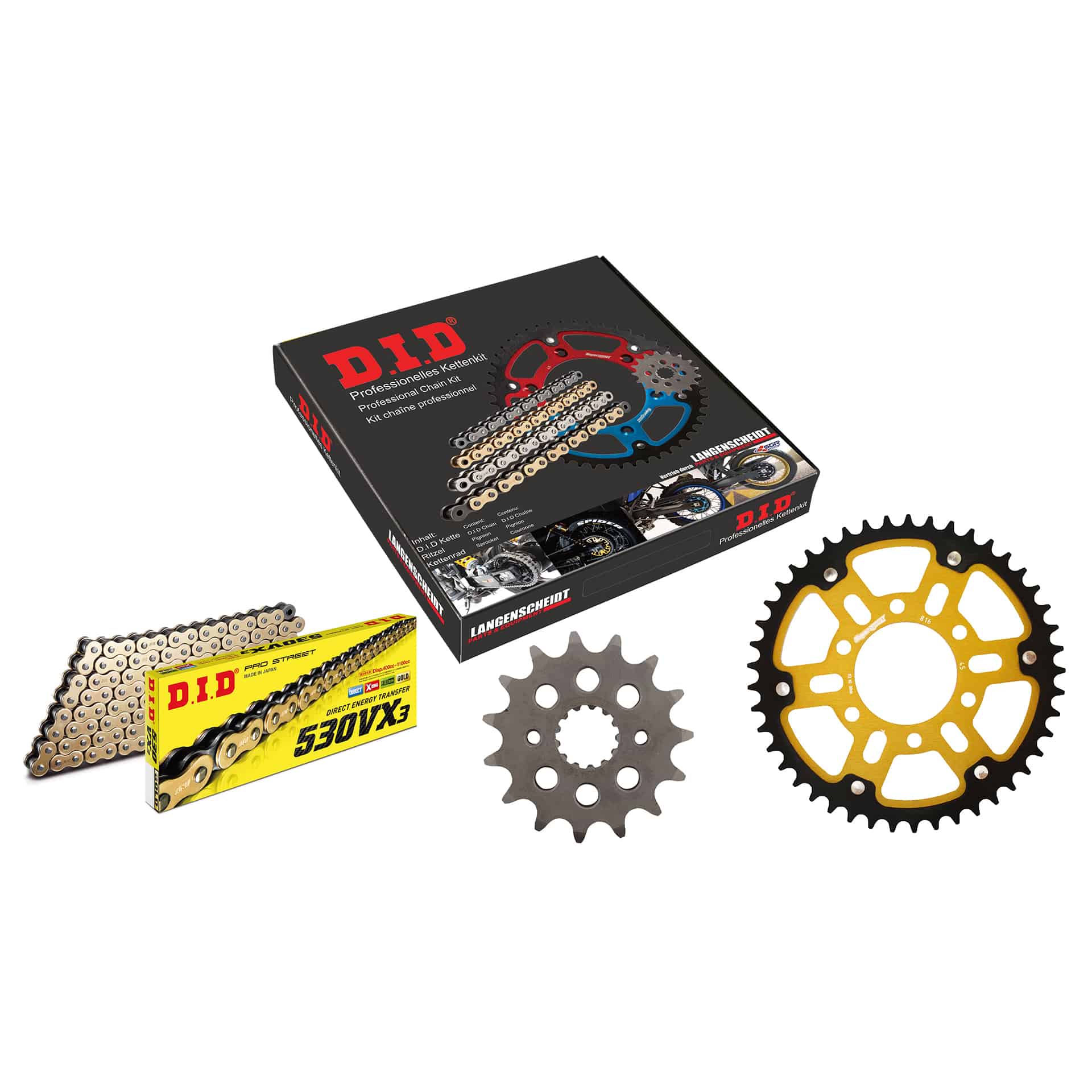 D.I.D. Supersprox kit cadena Stealth 530VX3(G&B) remache X 15/45/114 oro para Suzu