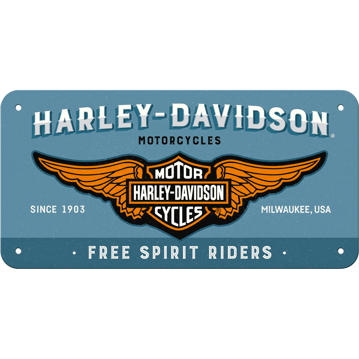 Nostalgic-Art-Hängeschild 10 x 20 Harley-Davidson "Logo Blue"-5740911207010030
