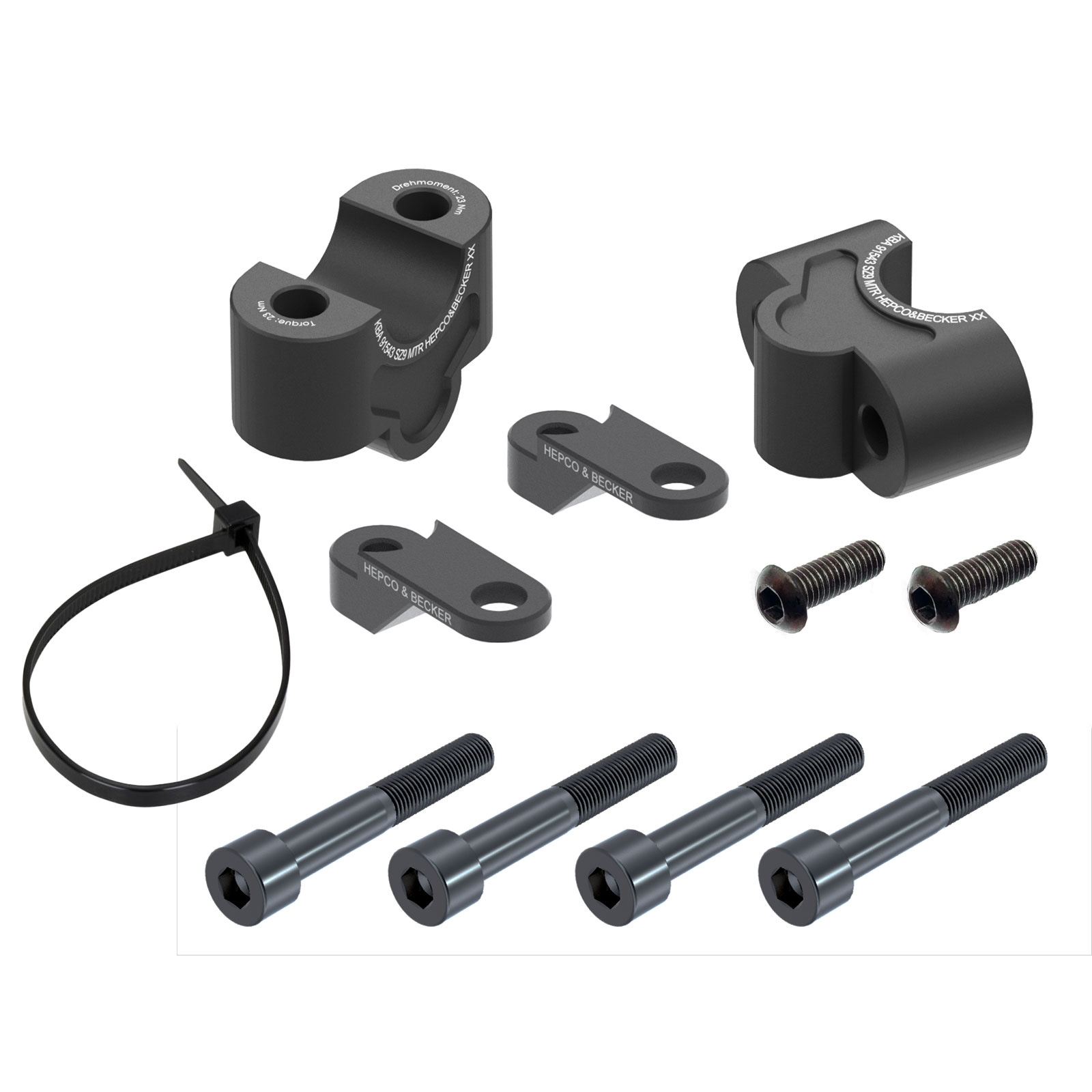 Hepco & Becker handlebar riser 25mm black for Kawasaki Z 900 /SE 2025-
