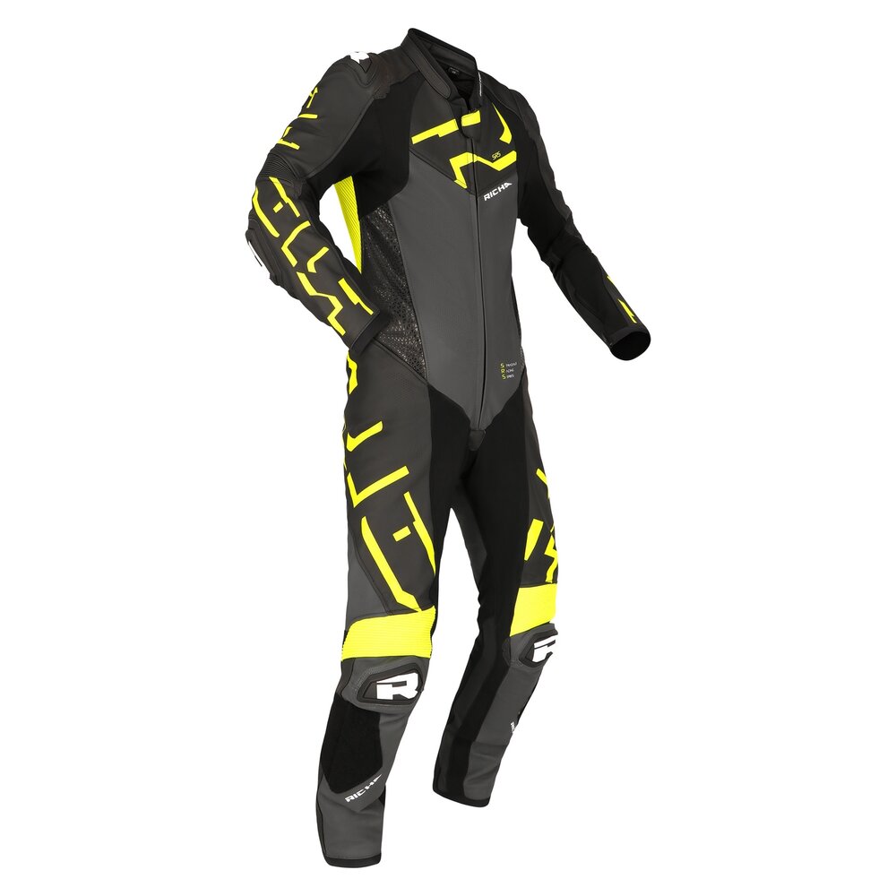 Richa-Stradale GP Lederkombi 1-tlg. gelb/grau 56-0001835999065309