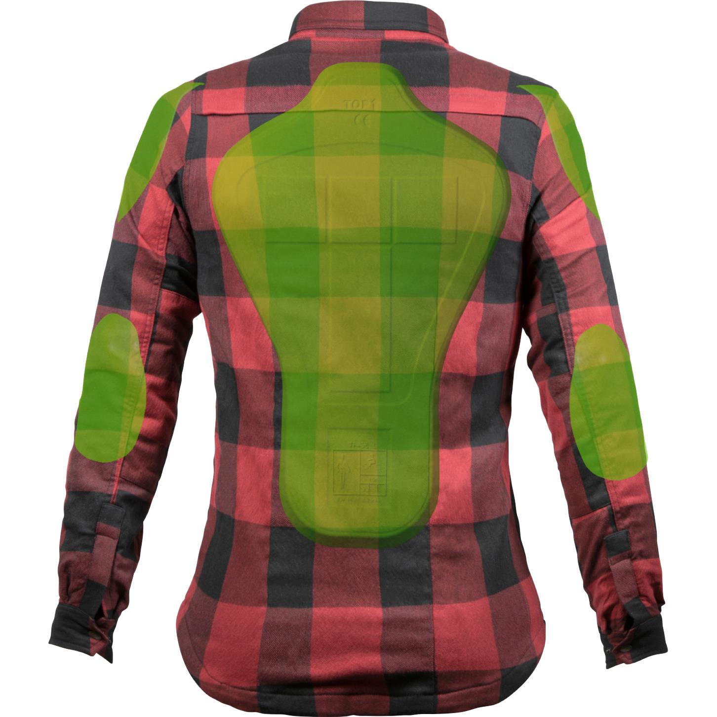 John Doe-Damen Motoshirt Hemd schwarz/rot XL-2013821999002111