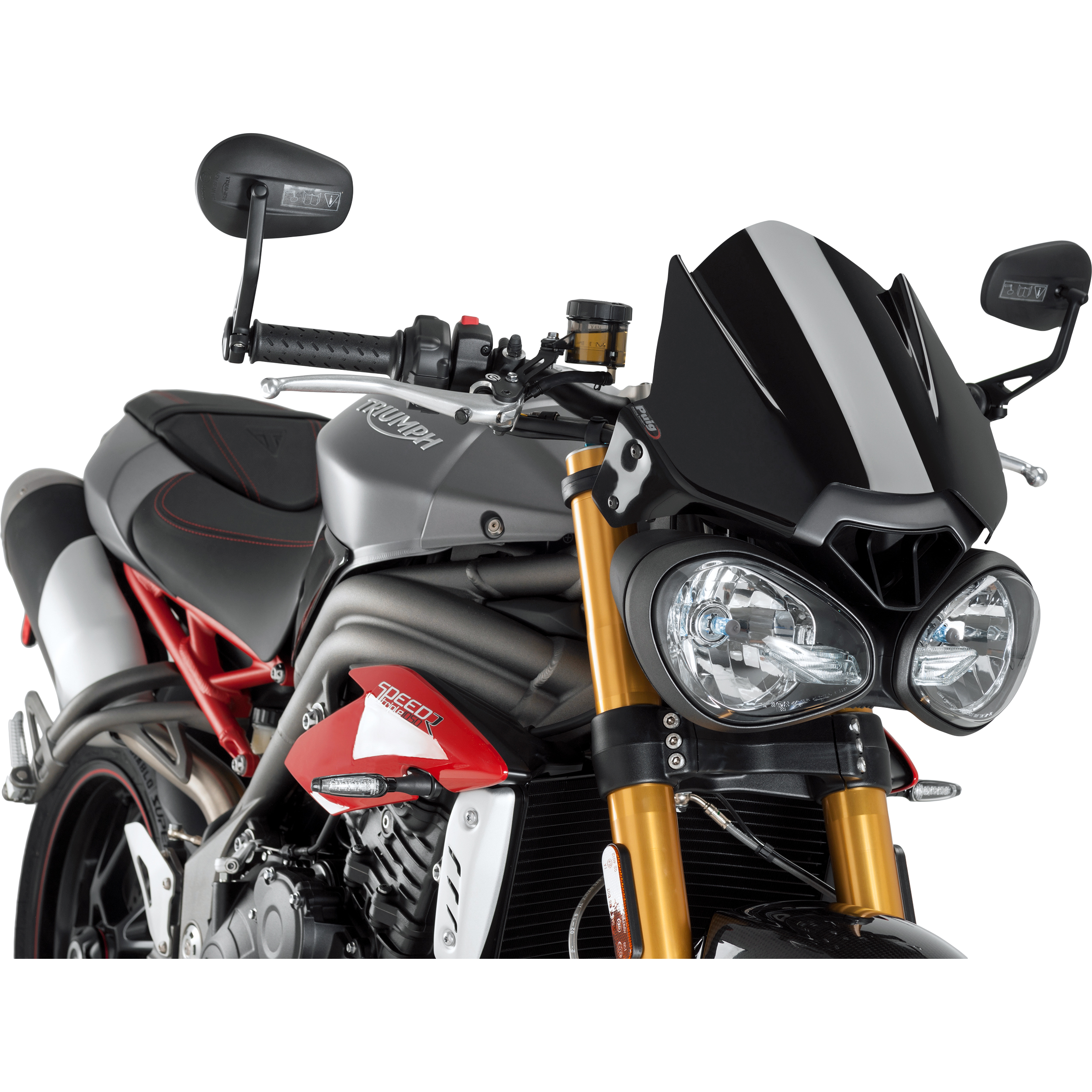 Puig Windschutzscheibe NG Sport schwarz für Street/Speed Triple - Motorradteile & Ersatzteile - Anbauteile
