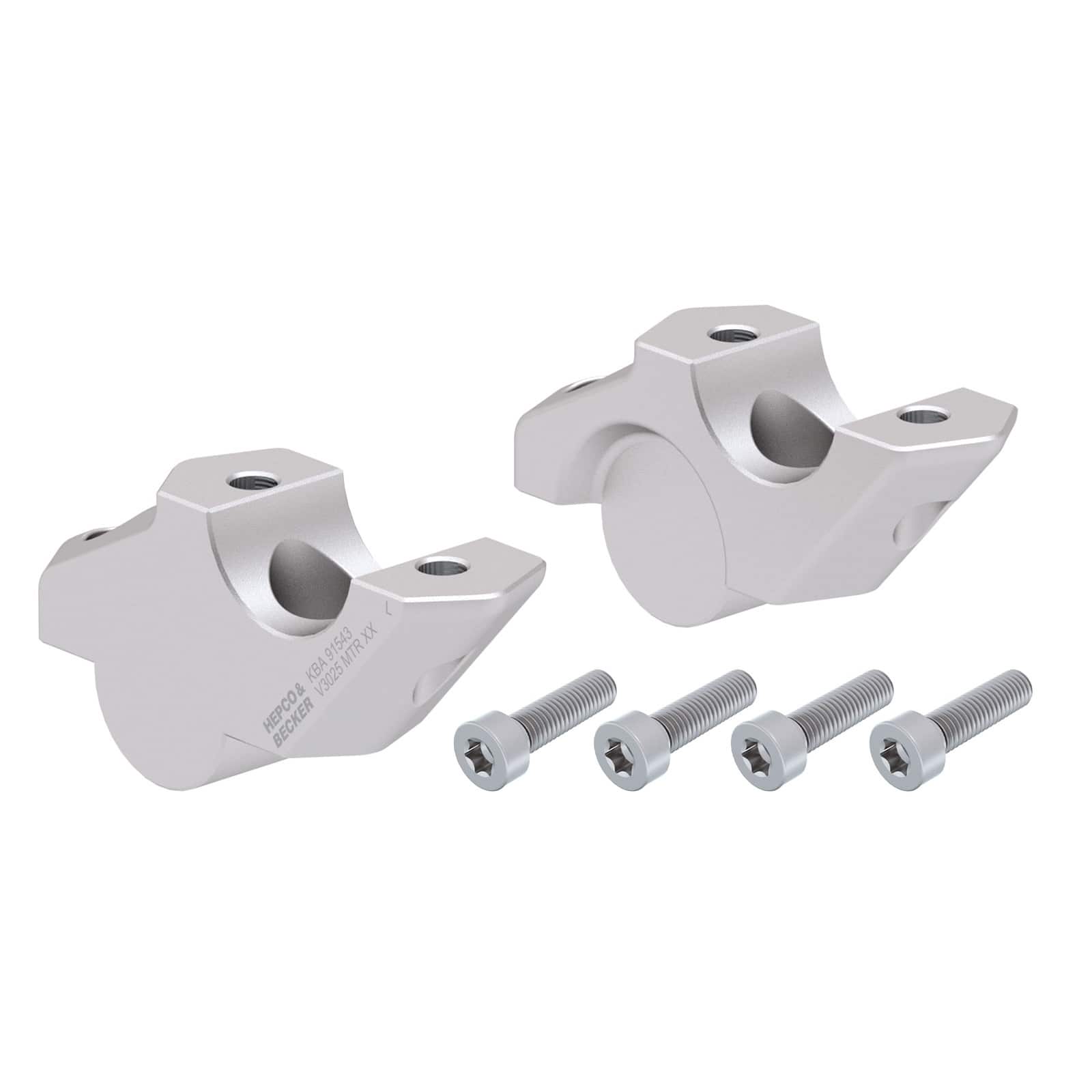 Hepco & Becker Lenkerverlegung 30/25mm silber für BMW F 900 XR 2020-2024 - Motorradteile & Ersatzteile - Lenker, Griffe & Hebel