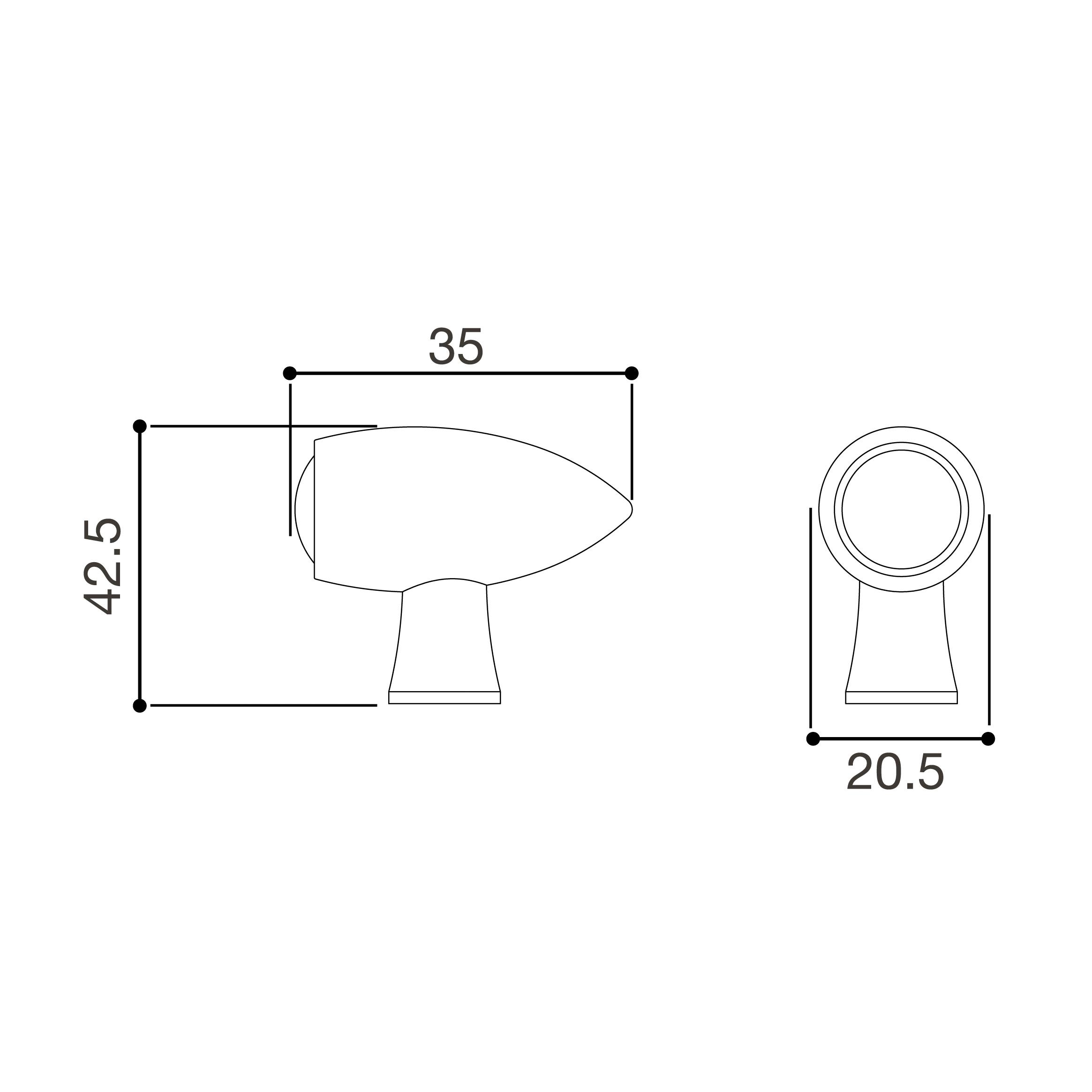 Rizoma-LED Blinker Club Alu M8 Ø21mm FR150CH chrom-5694761020000071