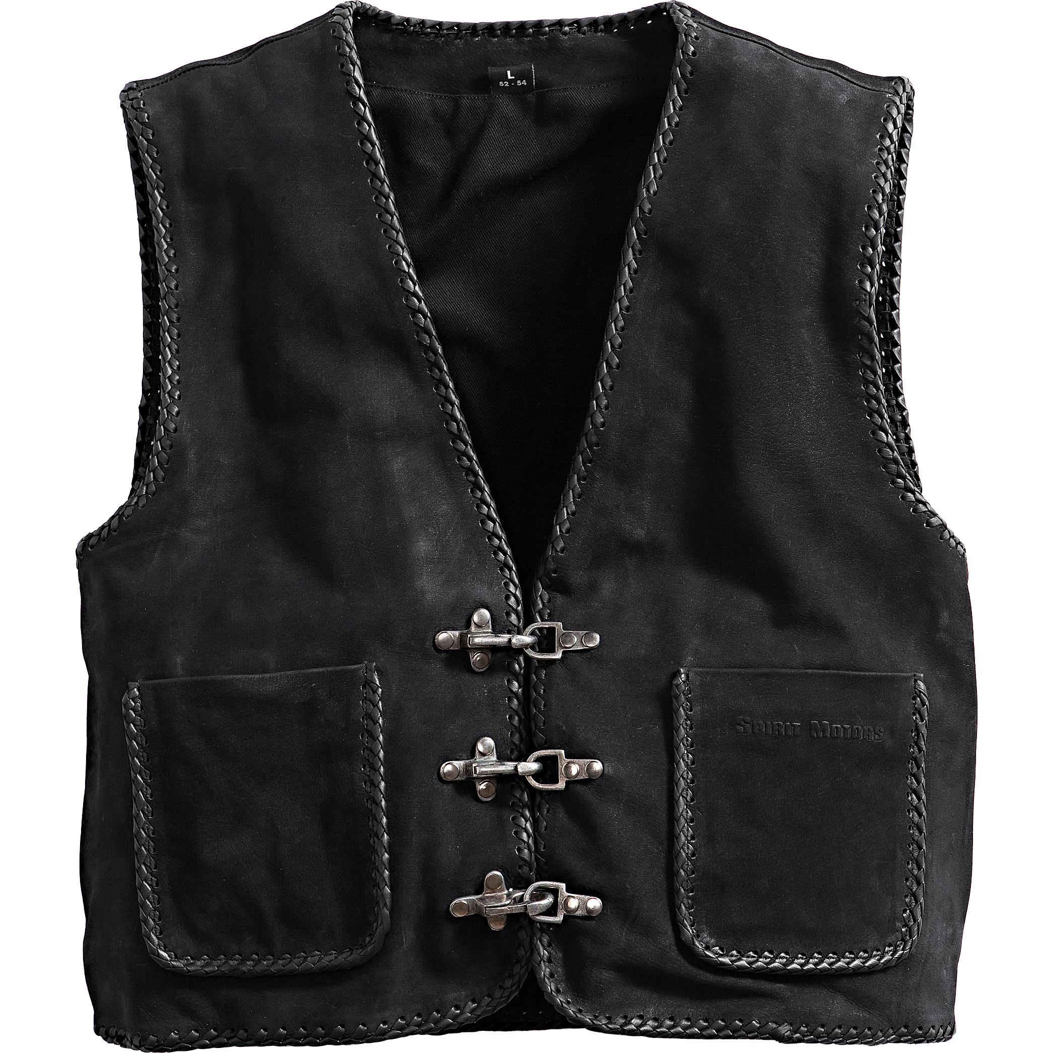 Spirit Motors Velourslederweste 1.0 schwarz 3XL - Motorradbekleidung - Motorradjacken