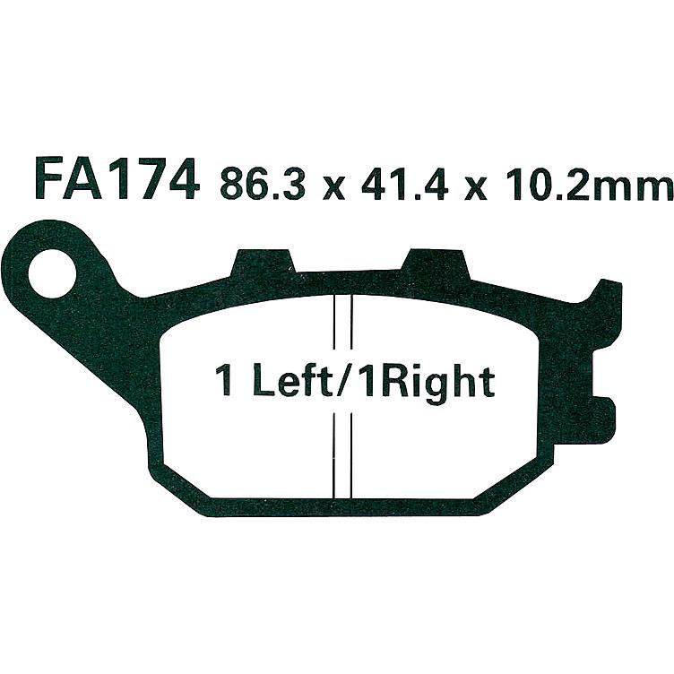 Hi-Q Bremsbeläge organisch FA174 86,3x41,4x10,2mm - Motorradteile & Ersatzteile - Bremsen