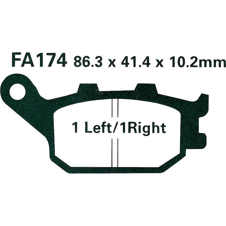 Hi-Q Bremsbeläge organisch FA174 86,3x41,4x10,2mm - Motorradteile & Ersatzteile - Bremsen