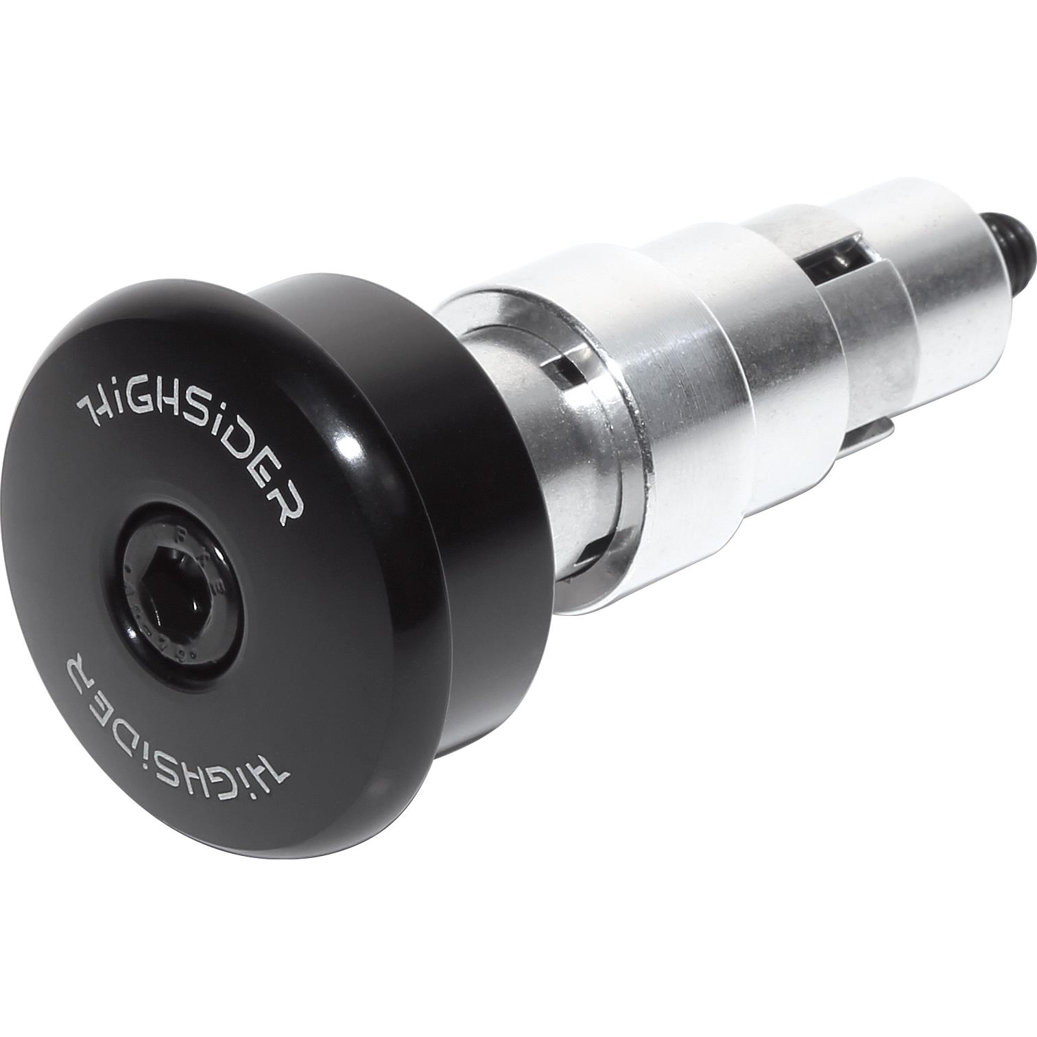 Highsider Lenkergewichte Alu CURVE 12-22mm mit Spiegelaufnahme schwarz - Motorradteile & Ersatzteile - Lenker, Griffe & Hebel