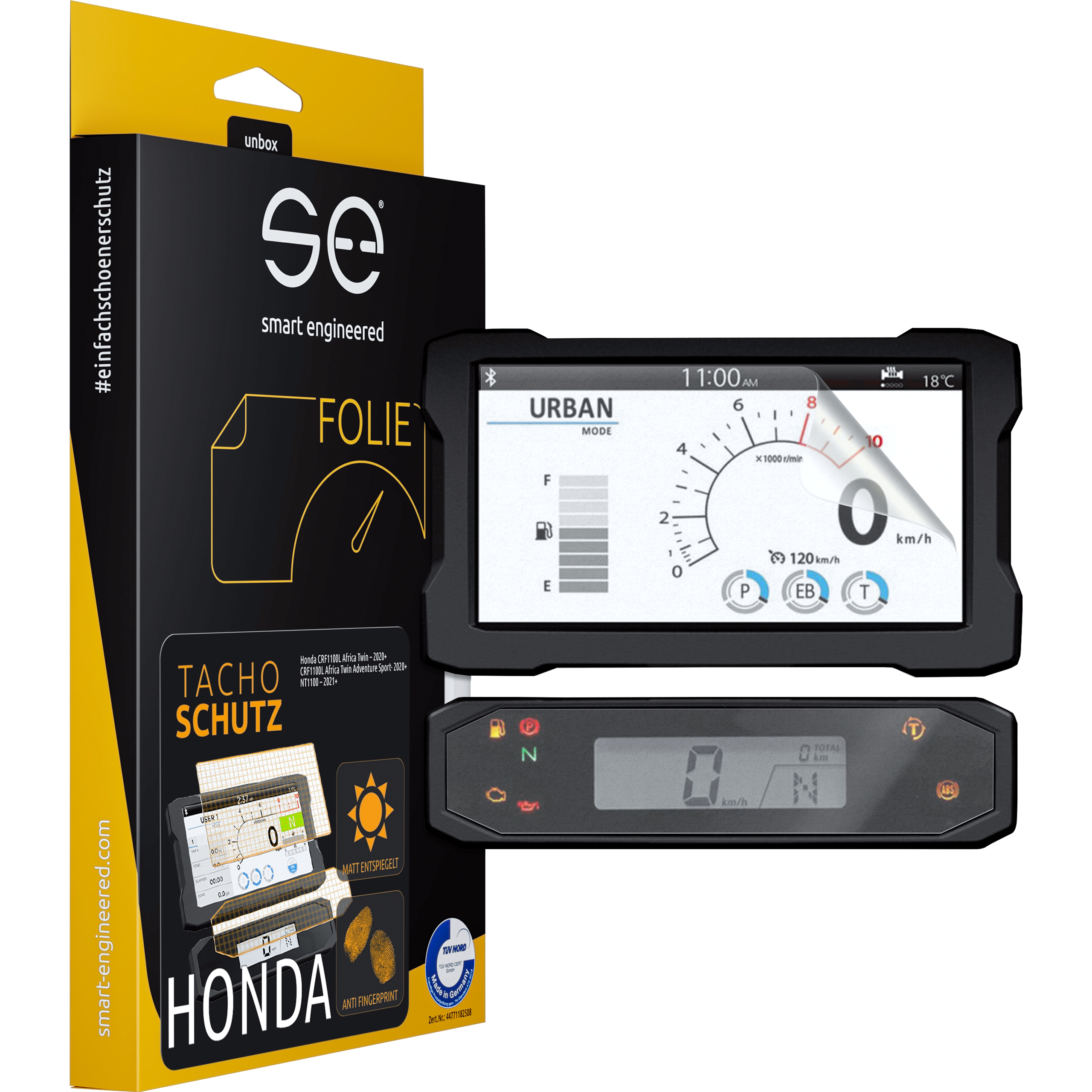 Smart Engineered anti-reflective cockpit protective film for Honda TFT